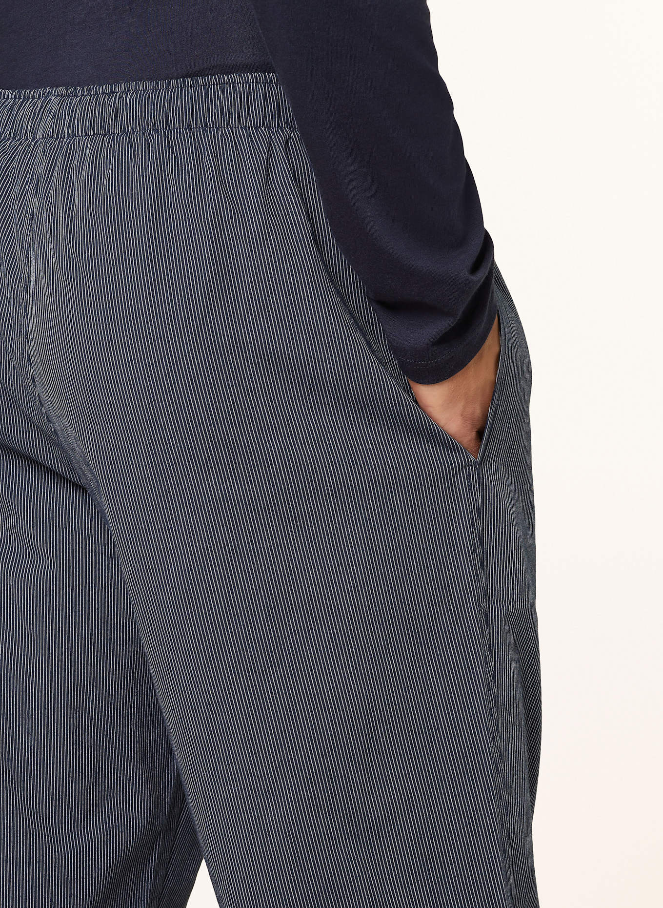 SCHIESSER Schlafhose MIX+RELAX: DUNKELBLAU/ WEISS GESTREIFT