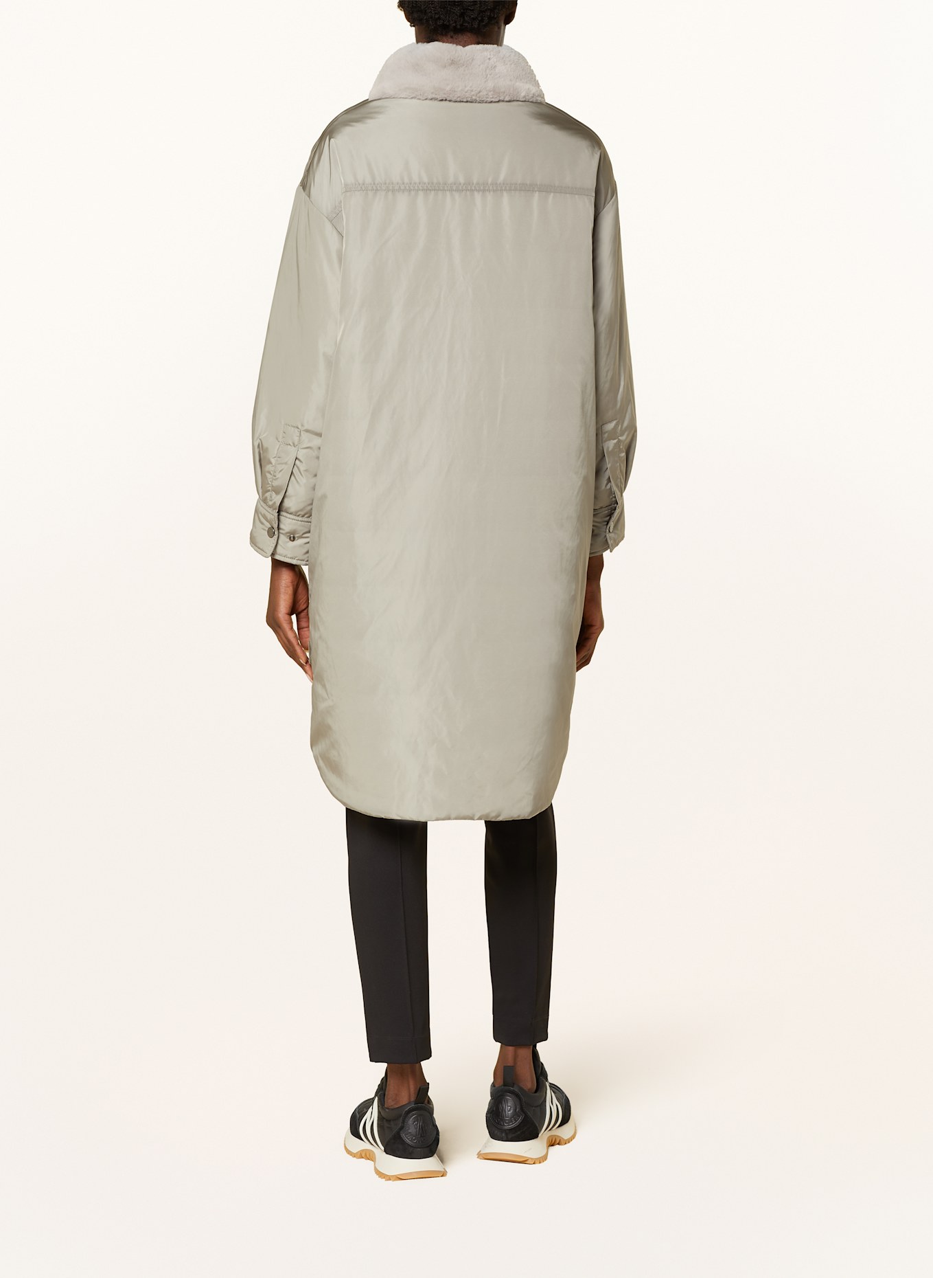 MONCLER Kurtka ze sztucznym futrem: SZAROBRĄZOWY