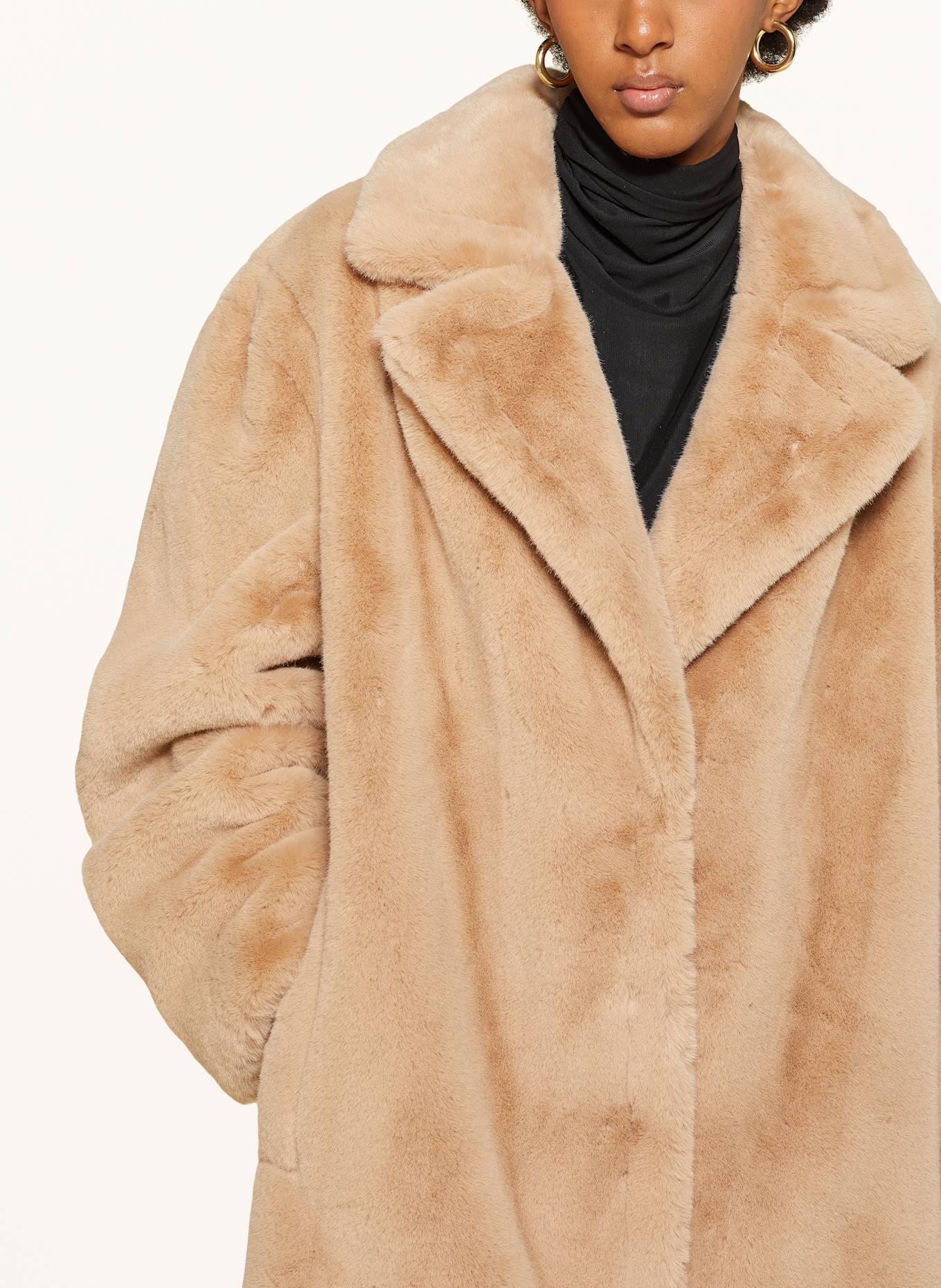 Synthetic fur coats hot sale