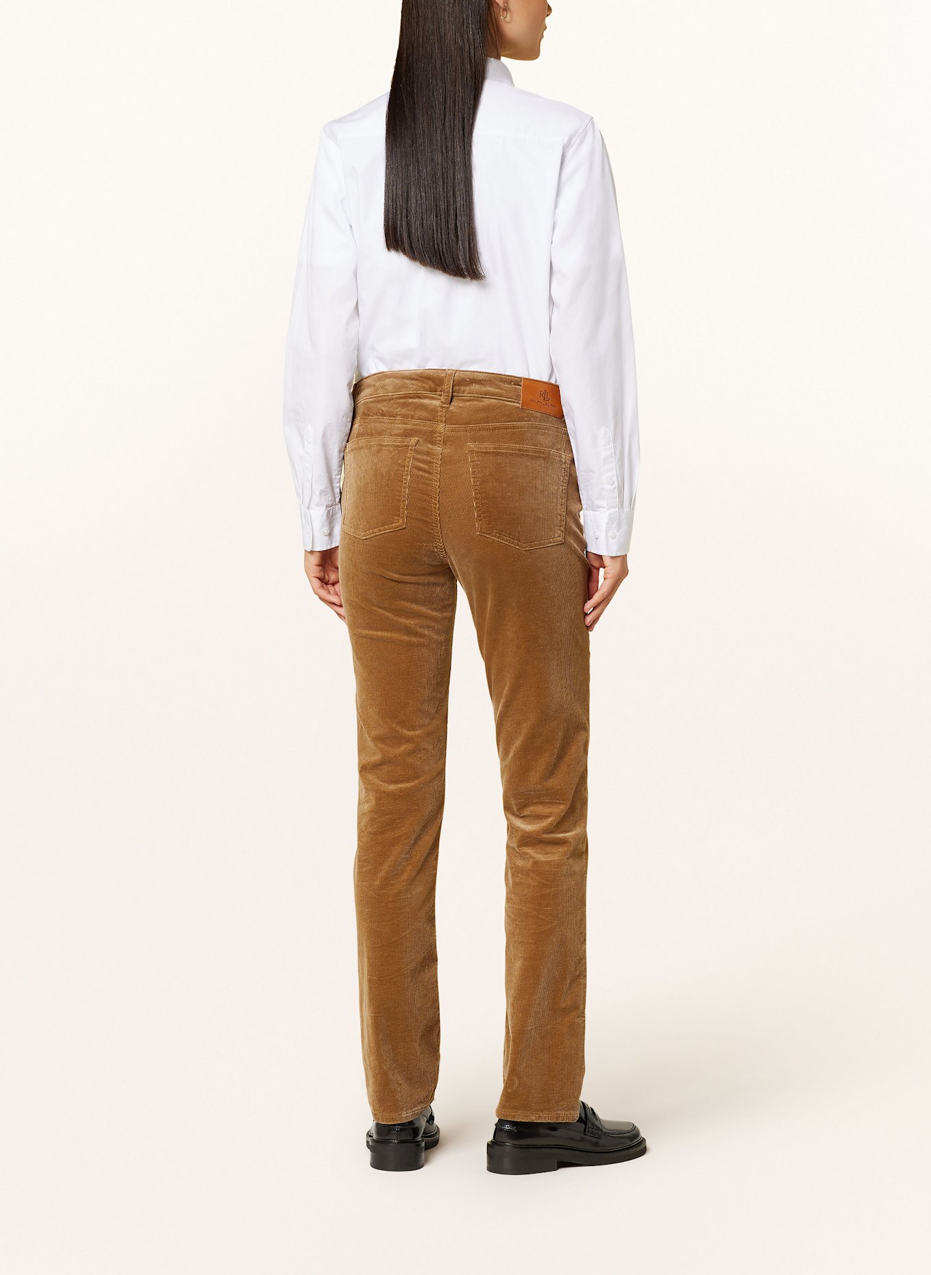 LAUREN RALPH LAUREN pantalon en velours côtelé: MARRON CLAIR