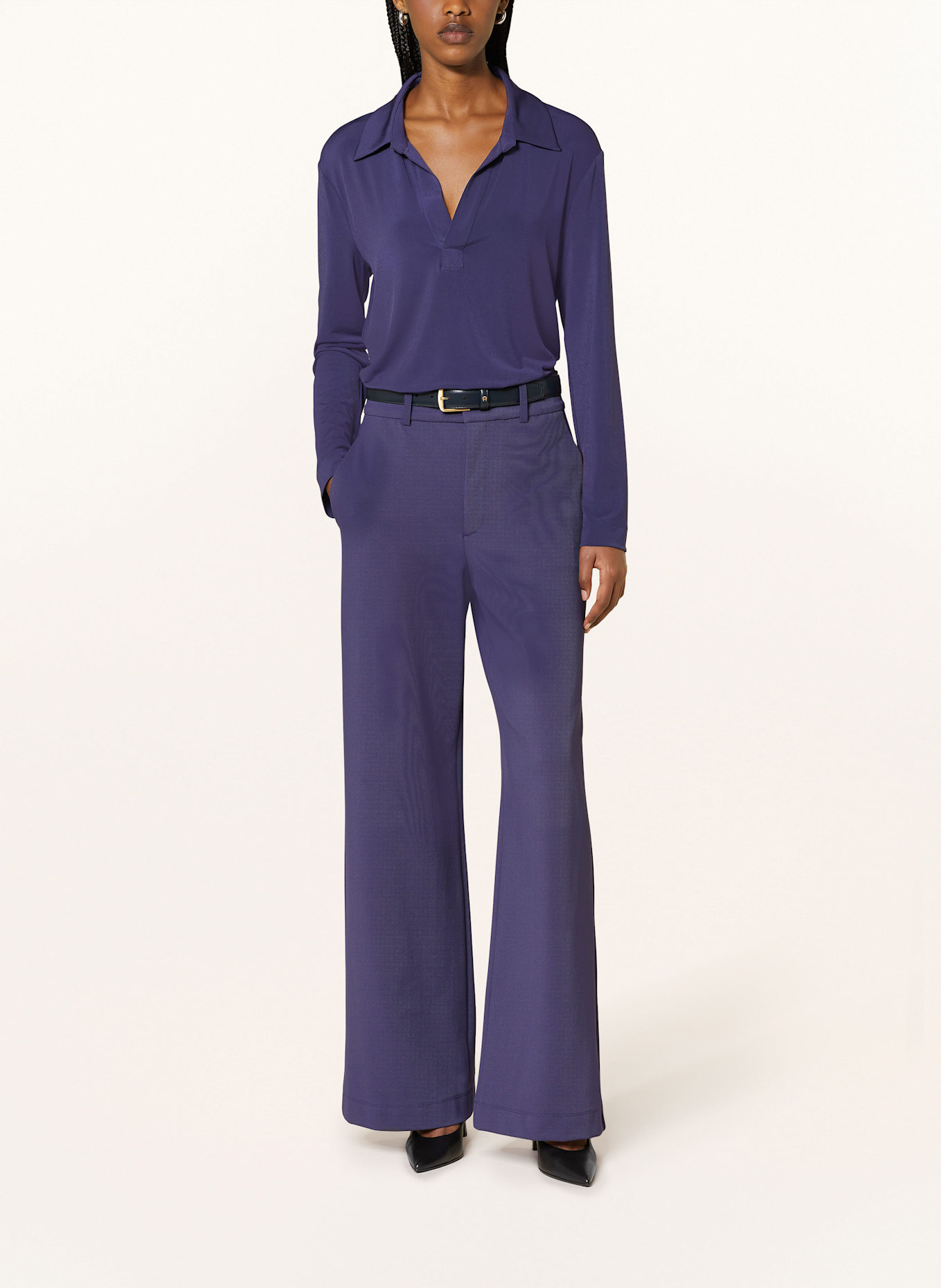 VANILIA Wide leg trousers, Color: DARK BLUE (Image 2)