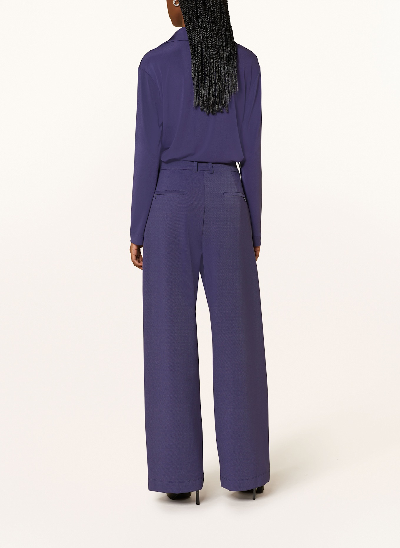 VANILIA Wide leg trousers, Color: DARK BLUE (Image 3)