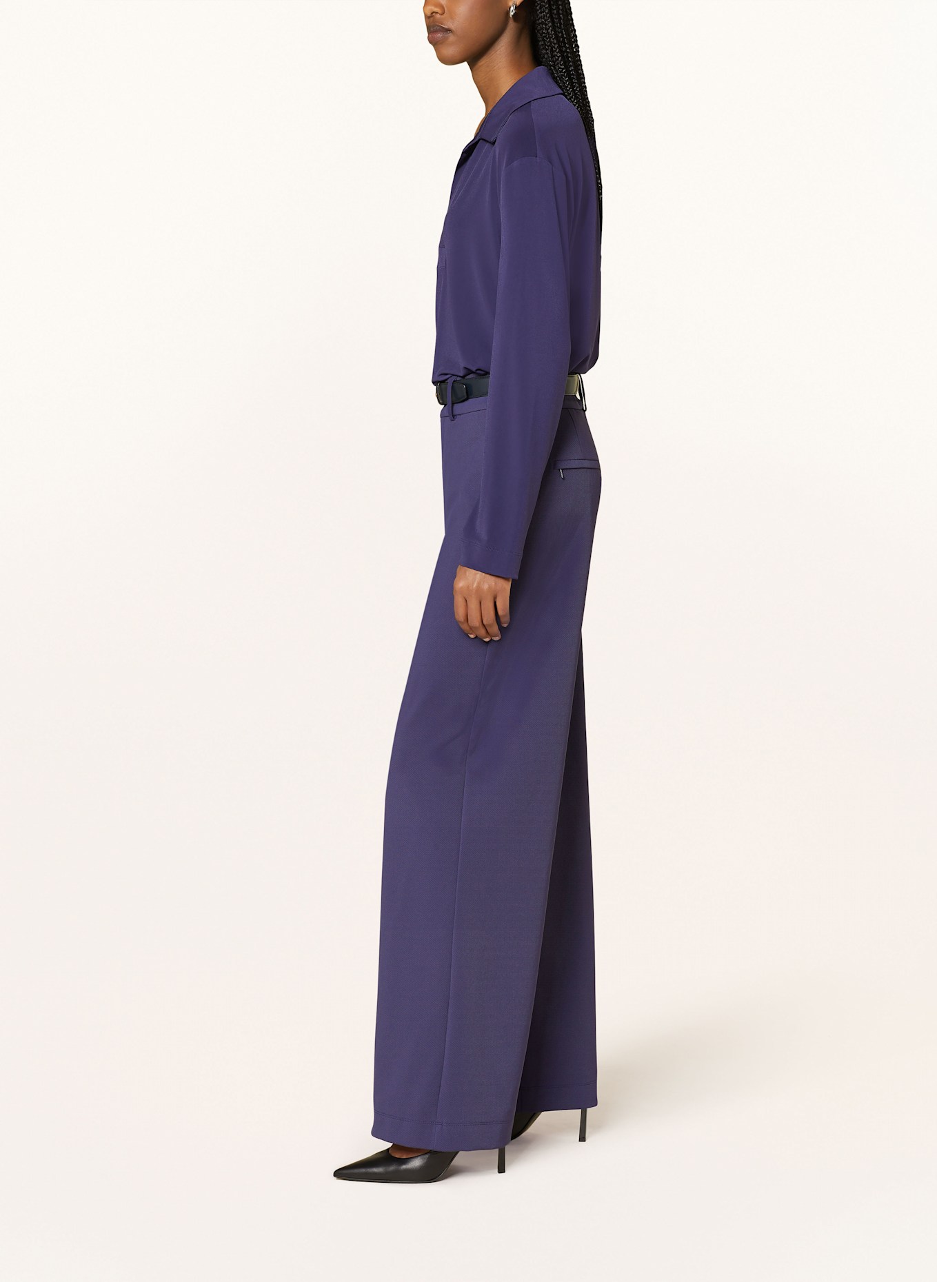 VANILIA Wide leg trousers, Color: DARK BLUE (Image 4)