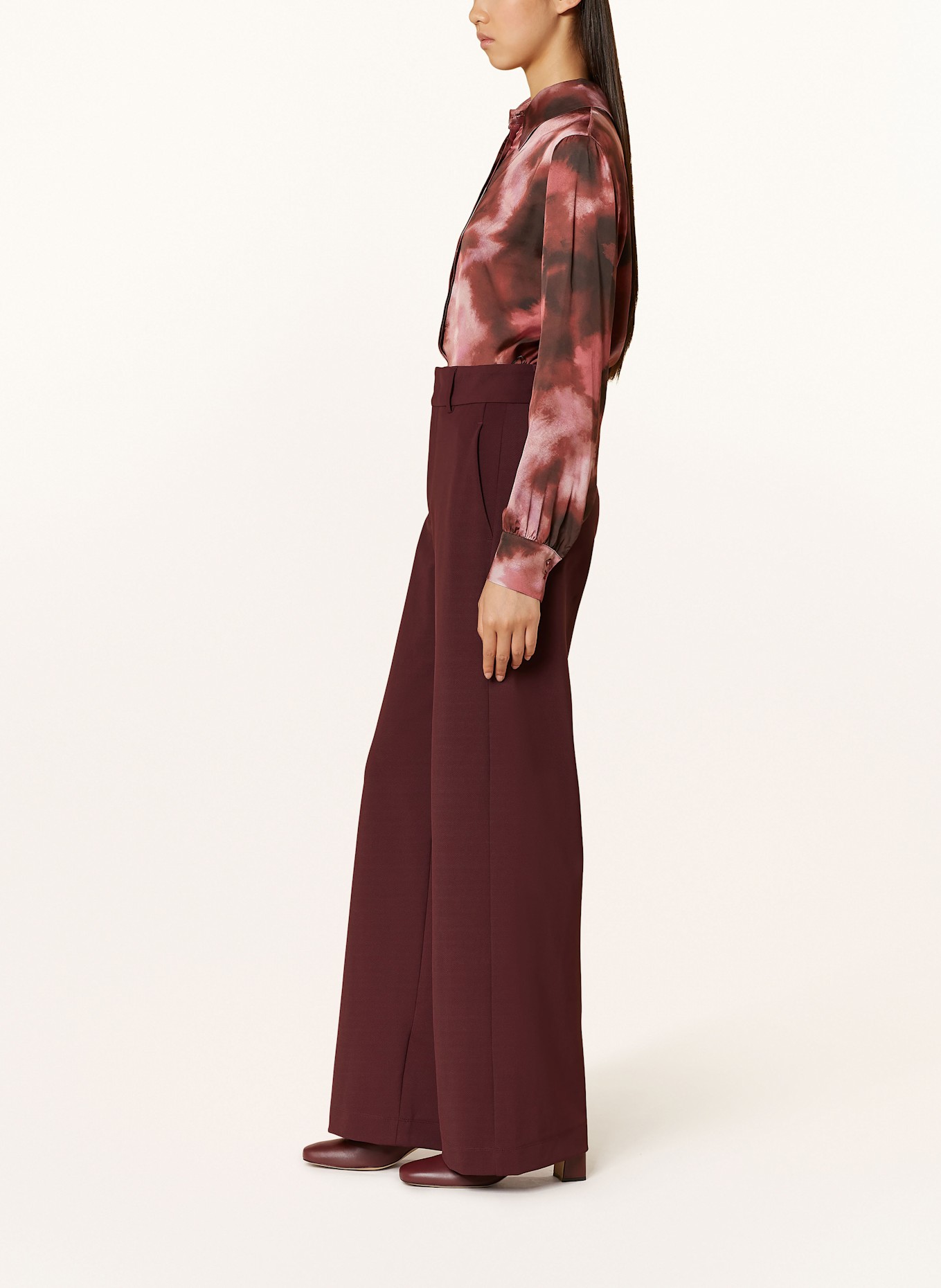 VANILIA Wide leg trousers, Color: DARK RED (Image 4)