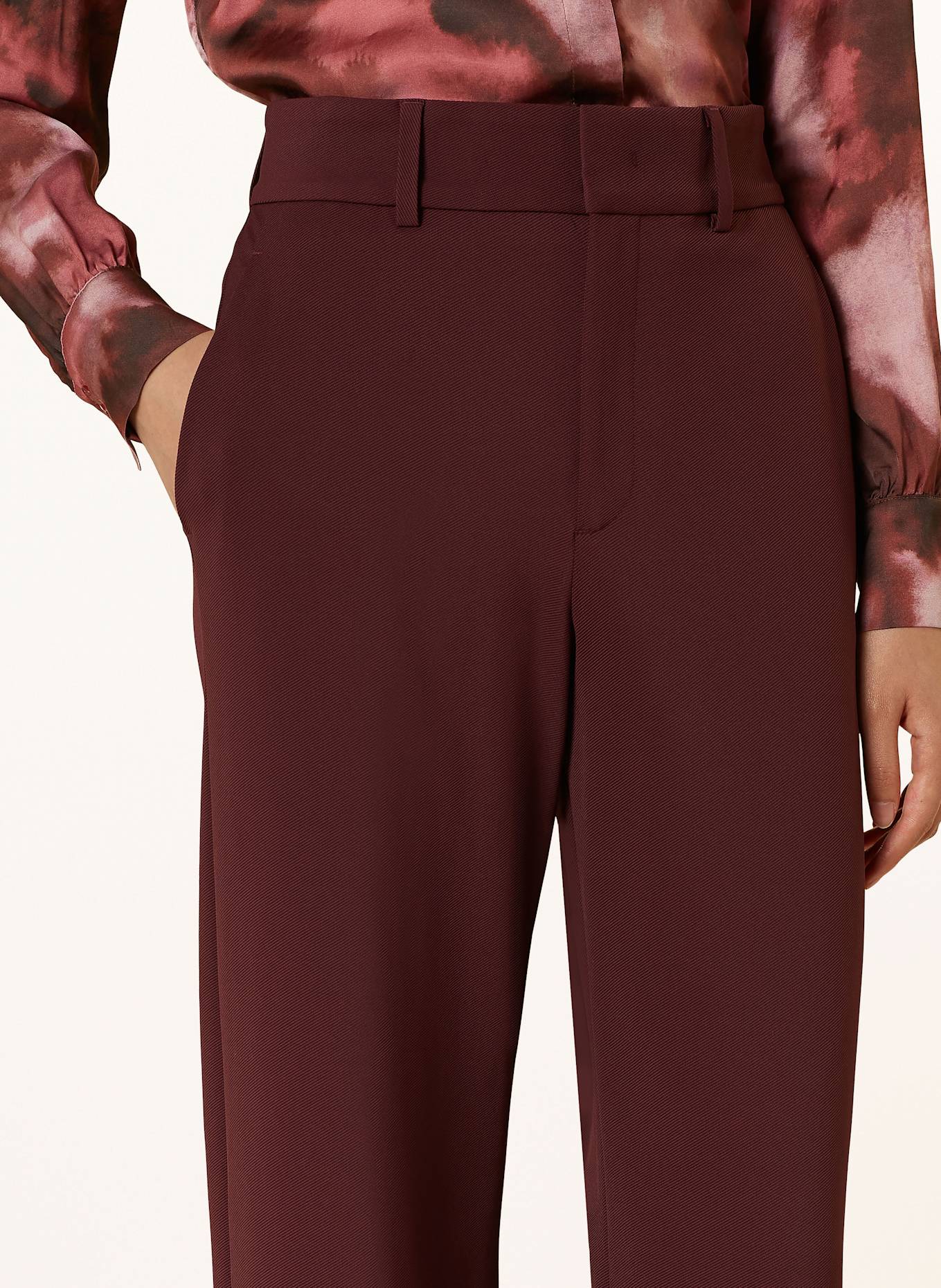 VANILIA Wide leg trousers, Color: DARK RED (Image 5)