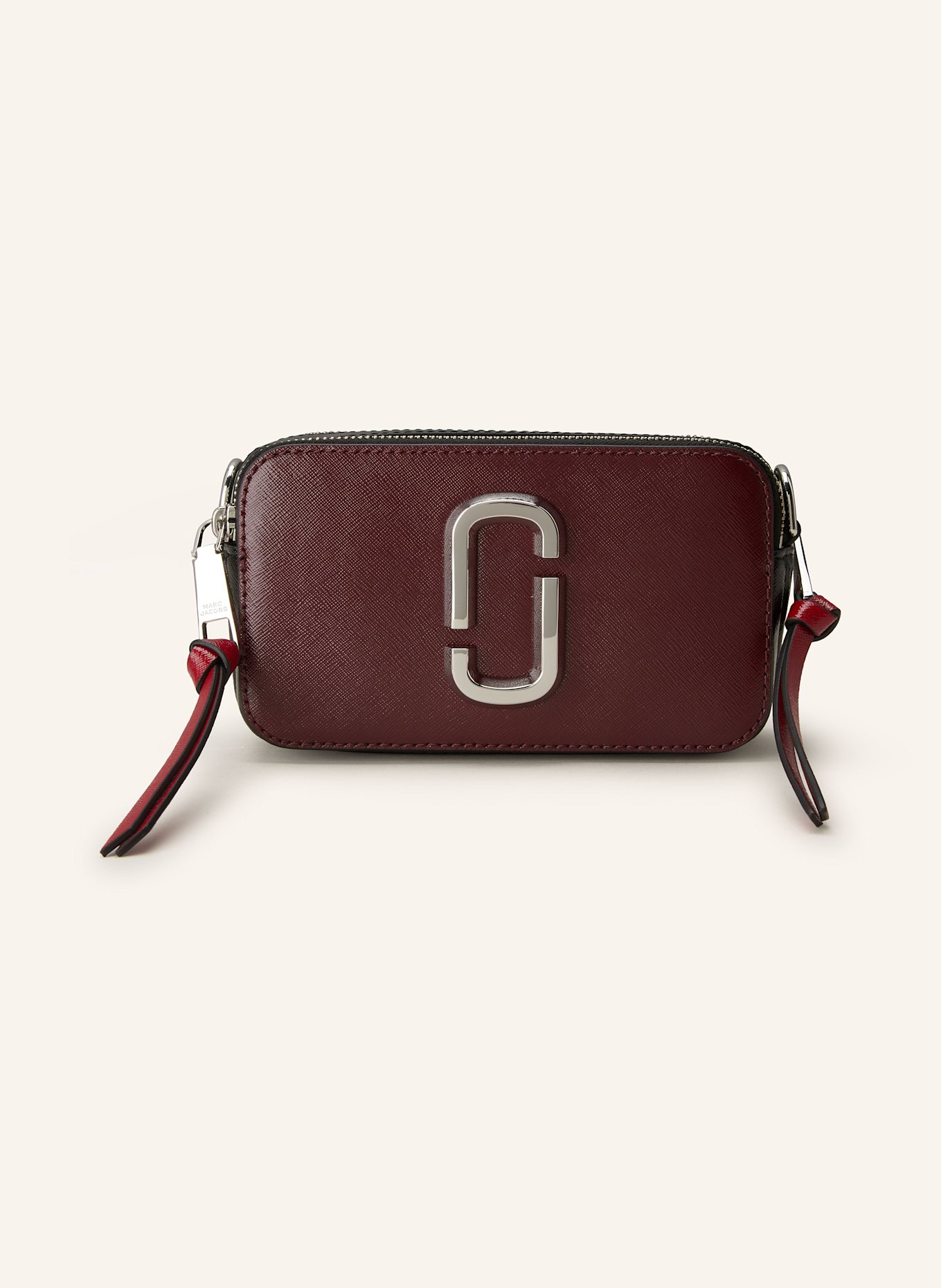 MARC JACOBS Saffiano-Umhängetasche SNAPSHOT: DUNKELROT/ DUNKELBLAU