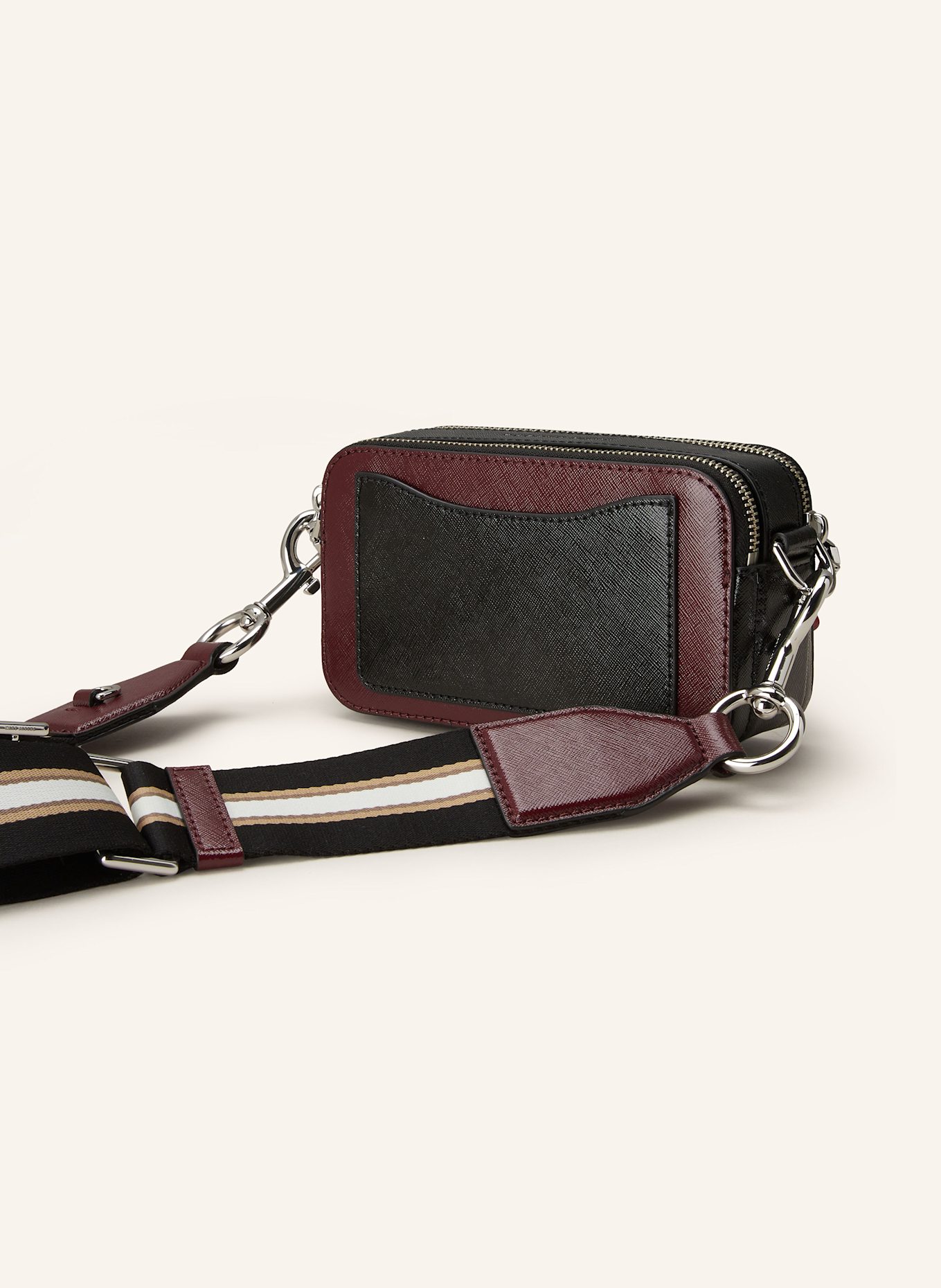 MARC JACOBS Saffiano-Umhängetasche SNAPSHOT: DUNKELROT/ DUNKELBLAU
