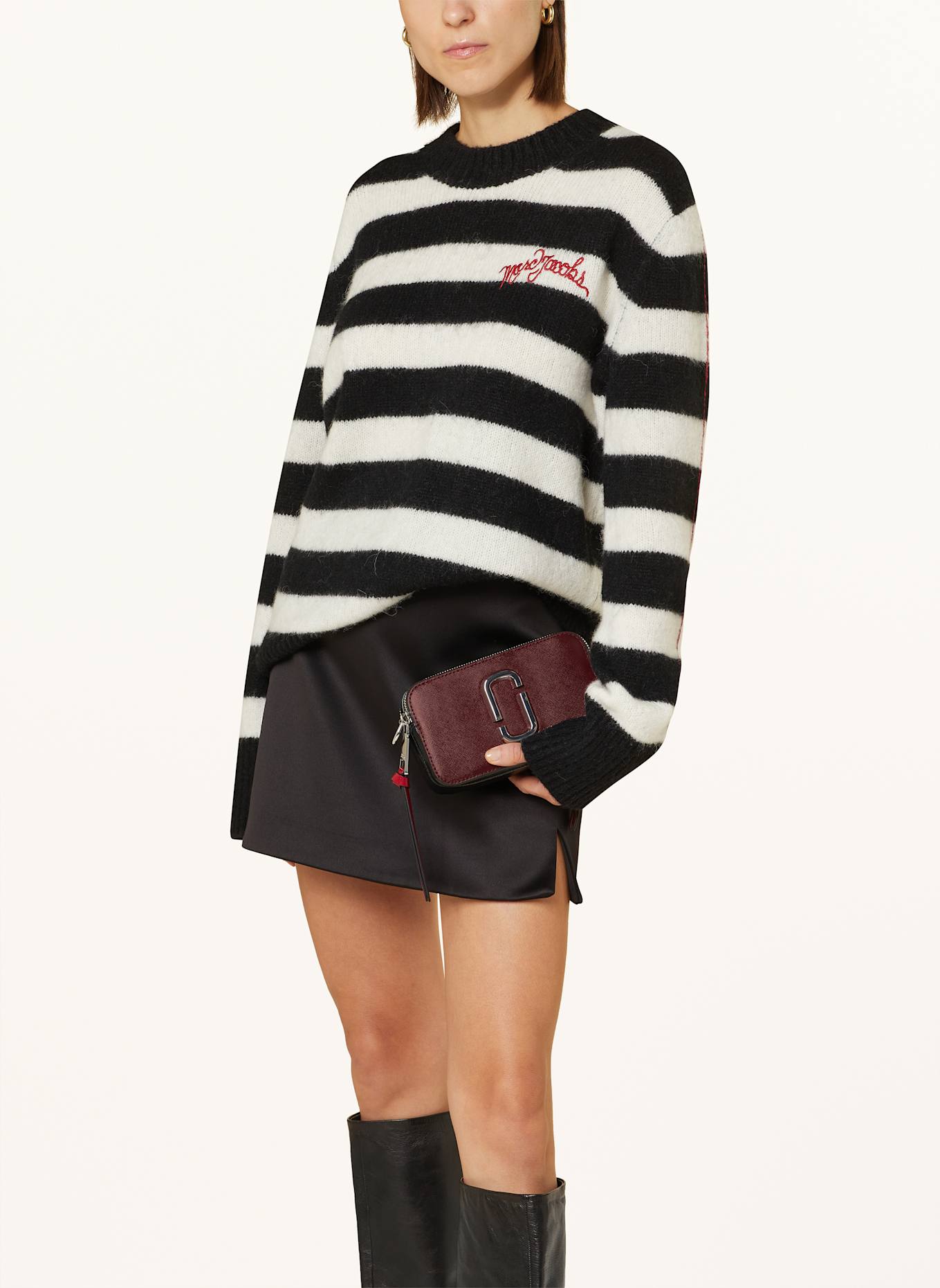 MARC JACOBS Saffiano-Umhängetasche SNAPSHOT: DUNKELROT/ DUNKELBLAU