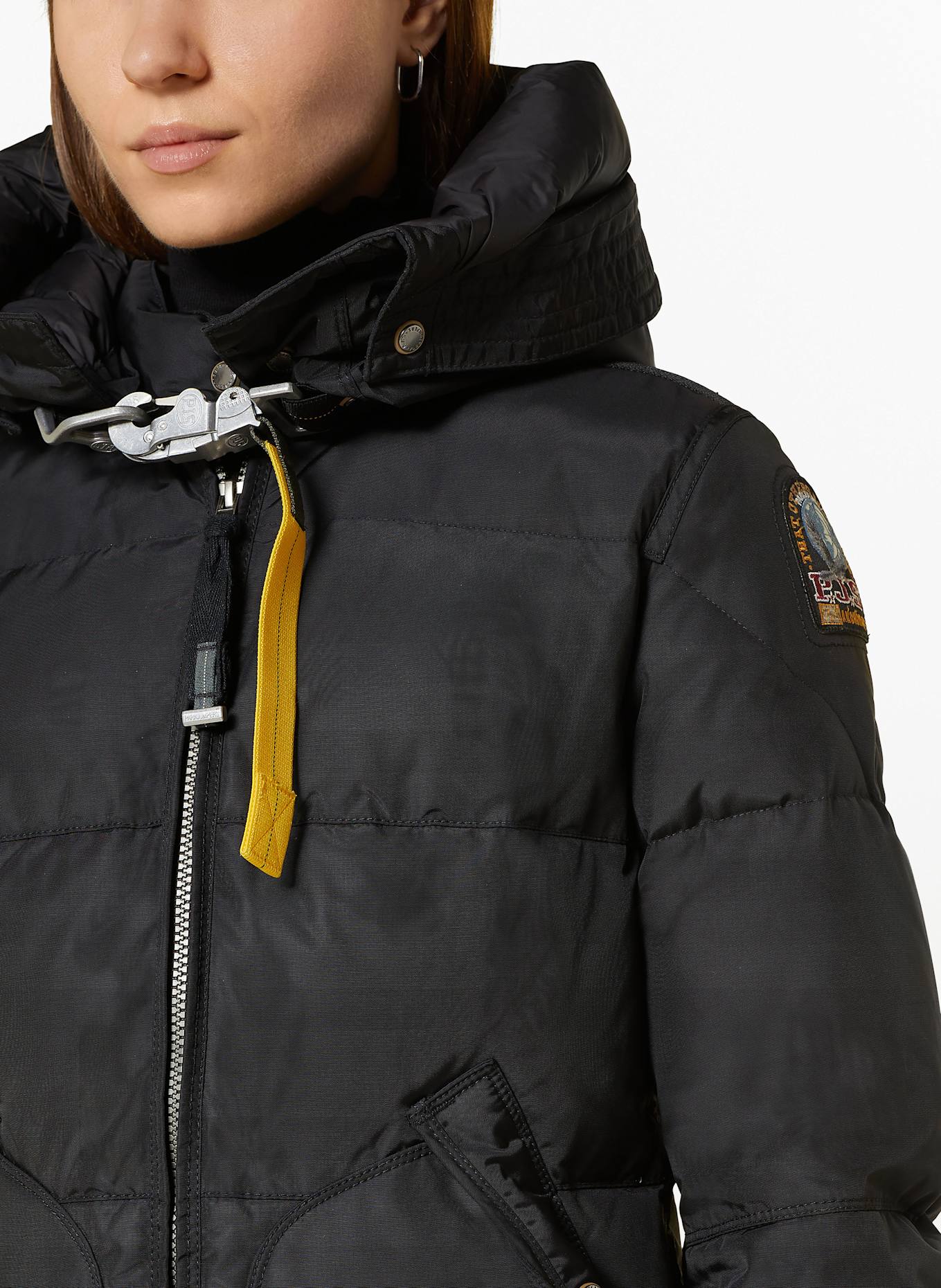 PARAJUMPERS Daunenmantel LONG BEAR mit abnehmbarer Kapuze: SCHWARZ