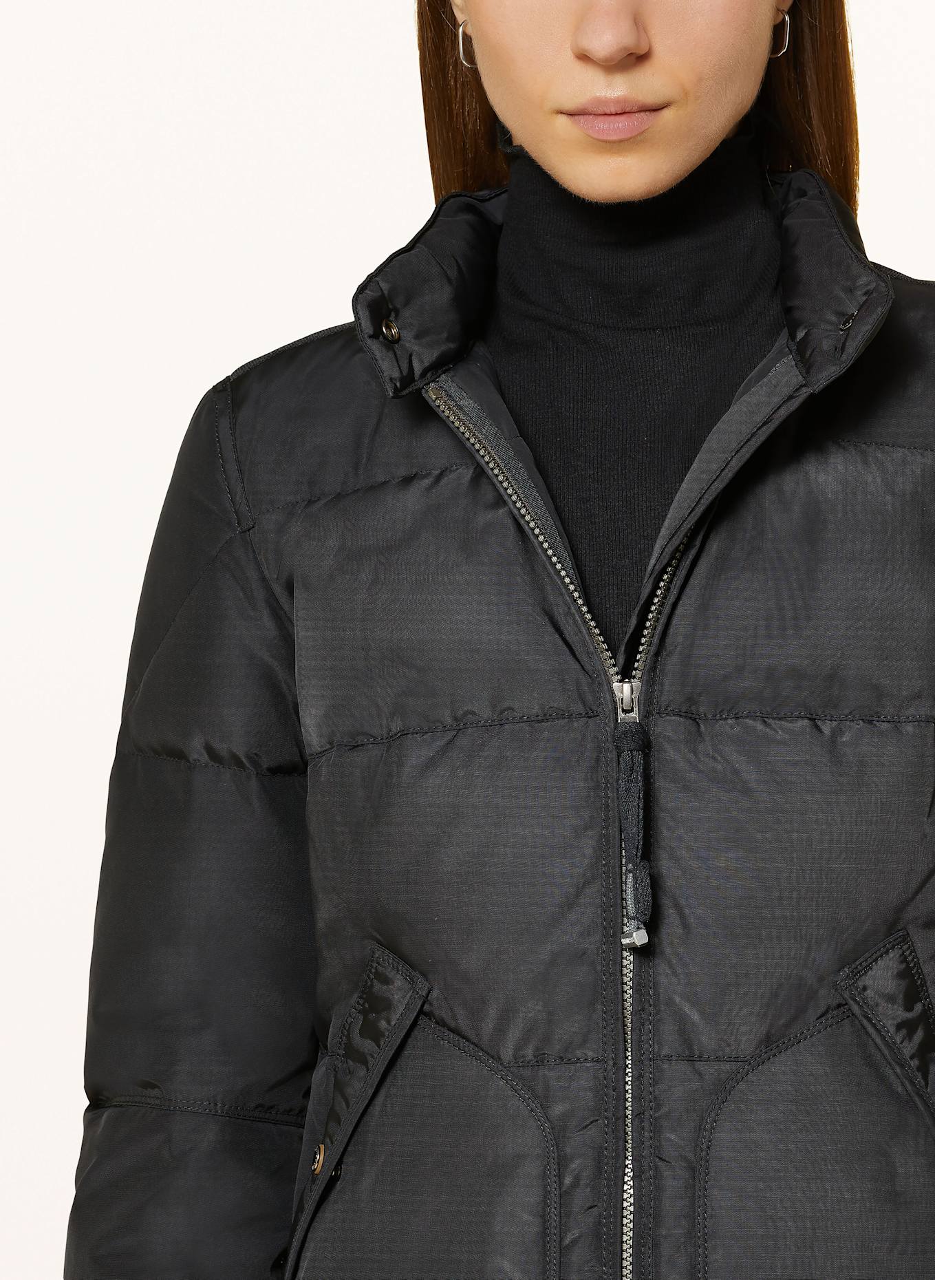 PARAJUMPERS Daunenmantel LONG BEAR mit abnehmbarer Kapuze: SCHWARZ