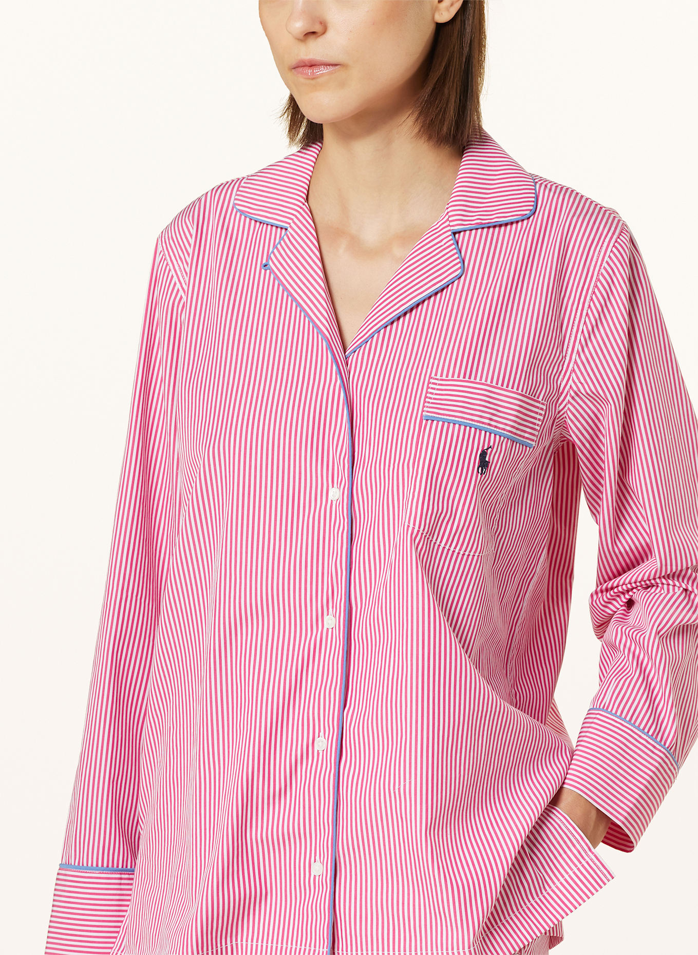POLO RALPH LAUREN Schlafanzug: PINK / WEISS