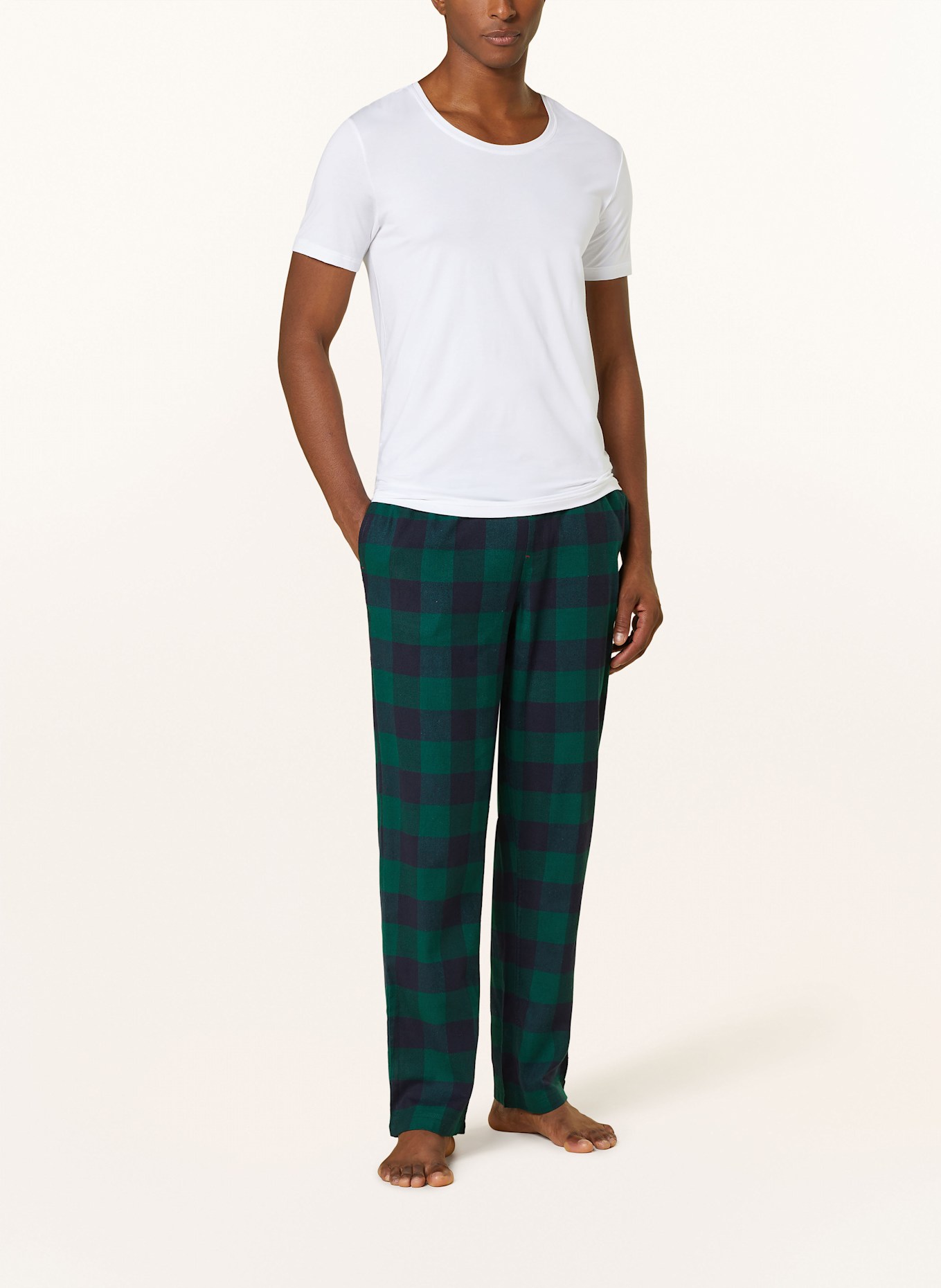 TOMMY HILFIGER Schlafhose aus Flanell: DUNKELGRÜN / DUNKELBLAU