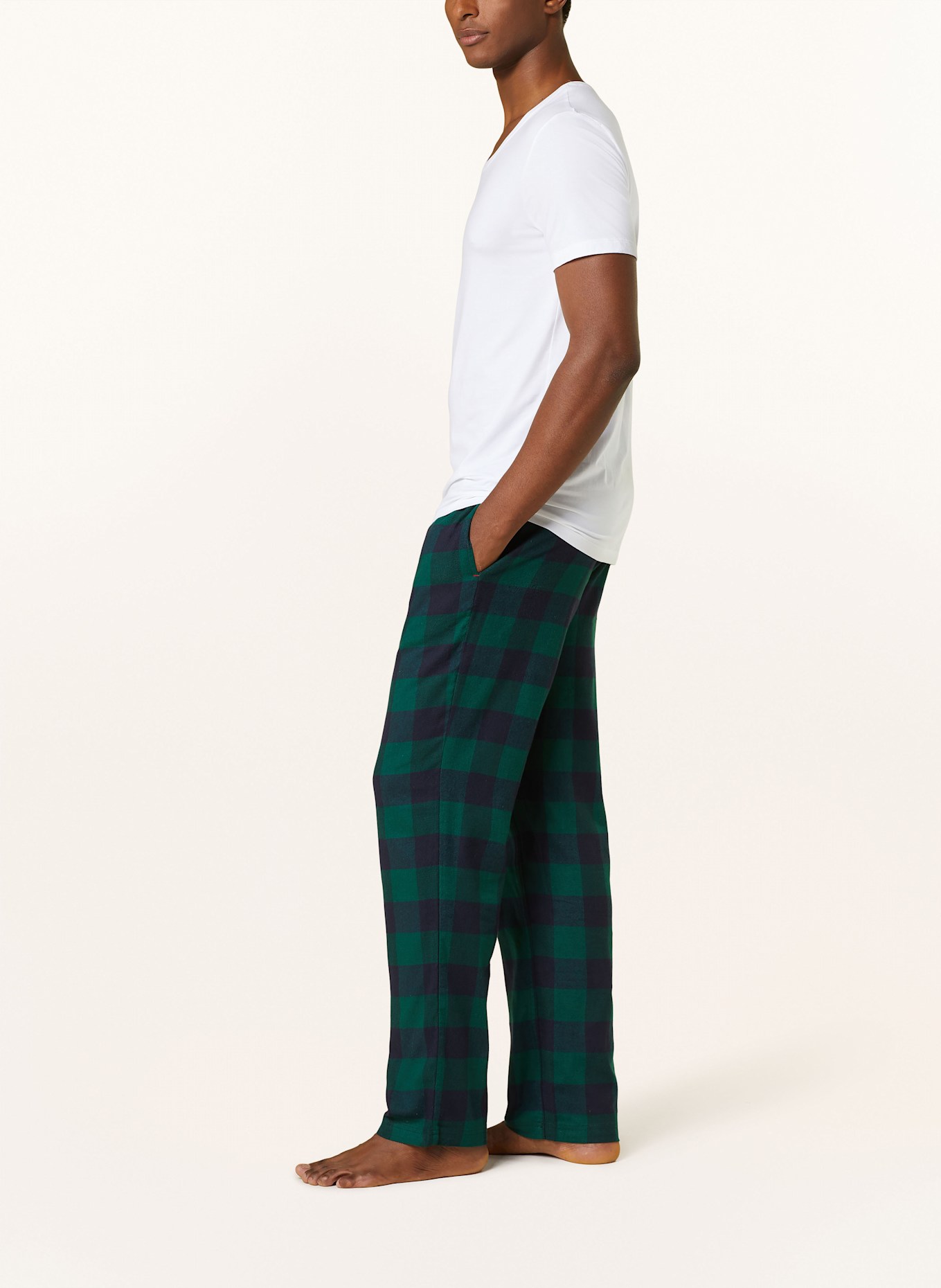 TOMMY HILFIGER Schlafhose aus Flanell: DUNKELGRÜN / DUNKELBLAU