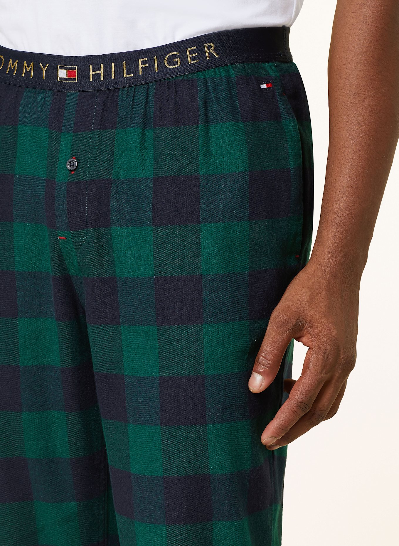 TOMMY HILFIGER Schlafhose aus Flanell: DUNKELGRÜN / DUNKELBLAU