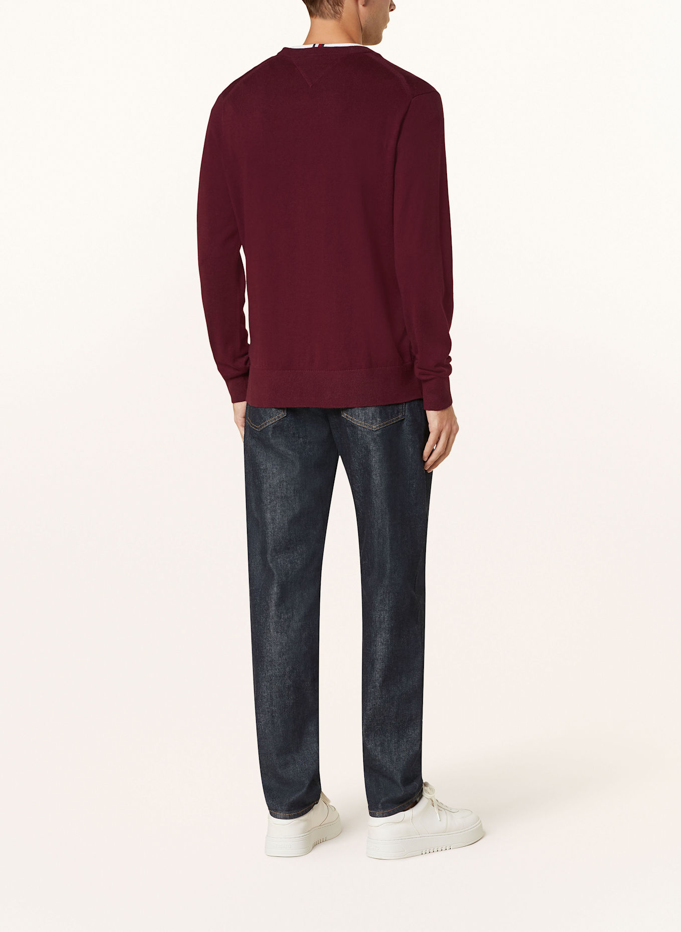 TOMMY HILFIGER Pullover: DUNKELROT