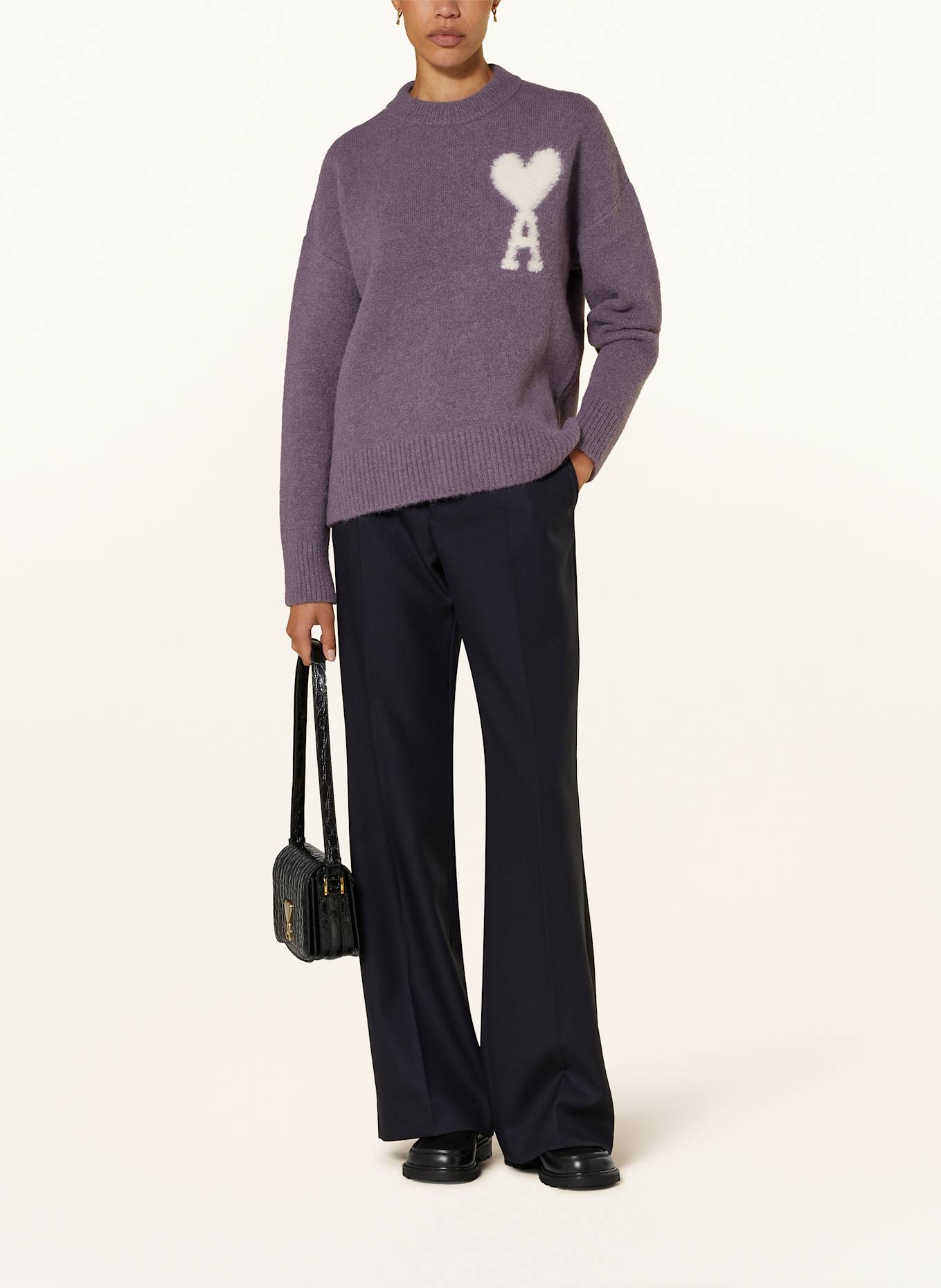 AMI PARIS Alpaca sweater: PURPLE