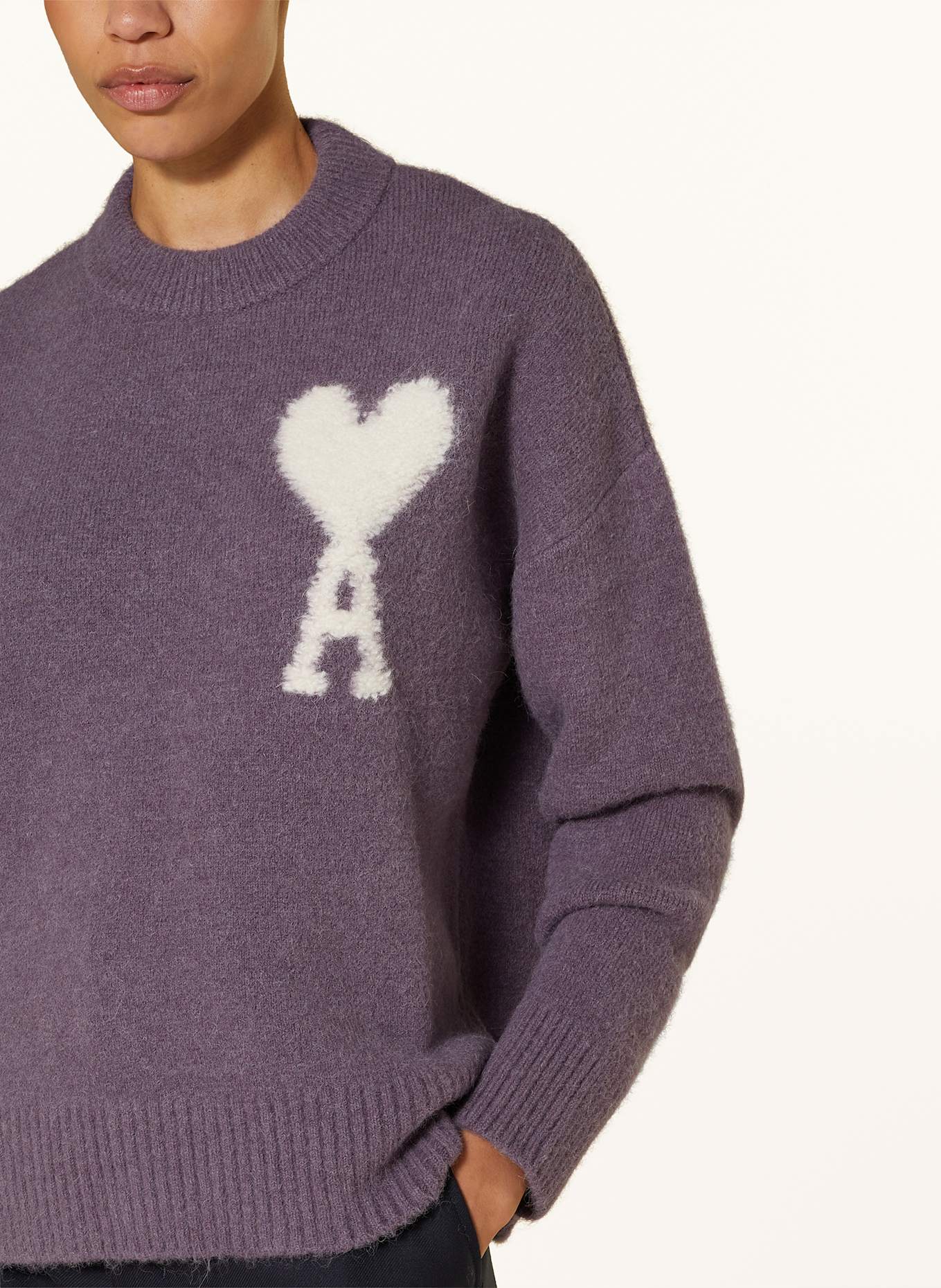AMI PARIS Alpaca sweater: PURPLE