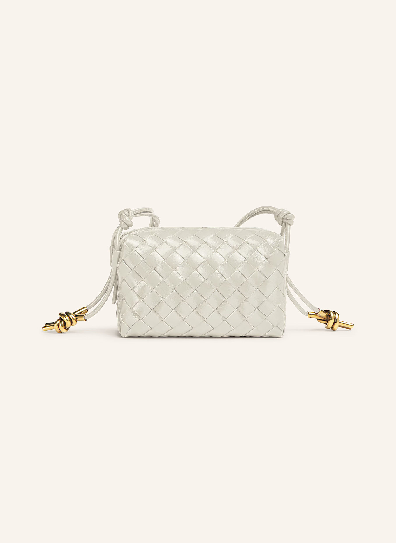BOTTEGA VENETA Umhangetasche MINI LOOP METAL KNOTS in white ivory
