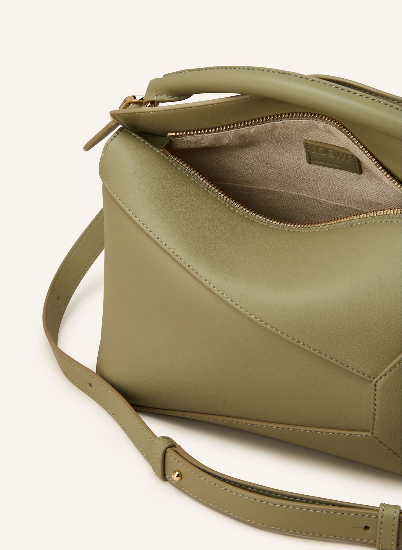 LOEWE Torebka PUZZLE SMALL: OLIWKOWY