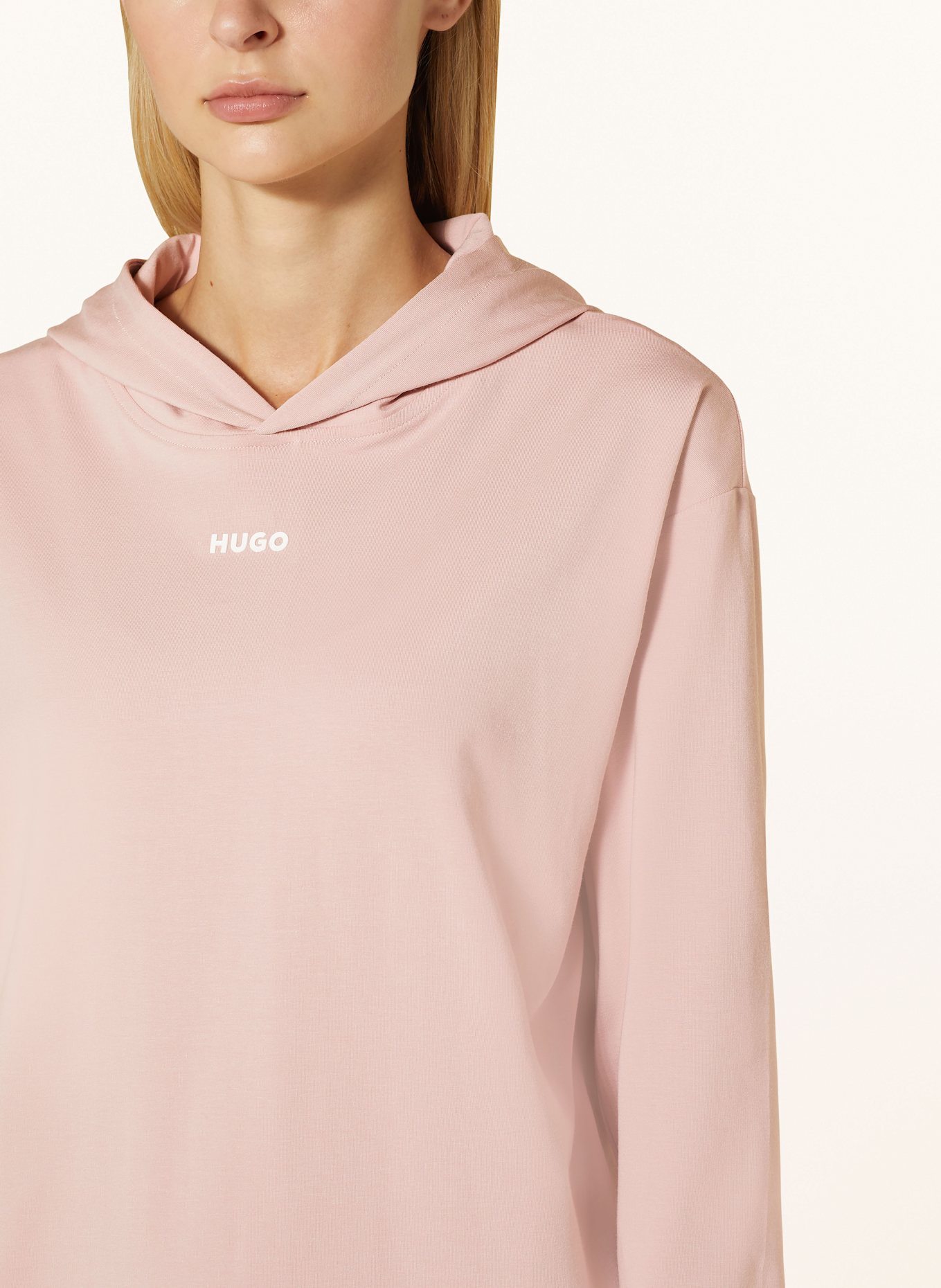 HUGO Sweat à capuche lounge HUFFLE: ROSE CLAIR