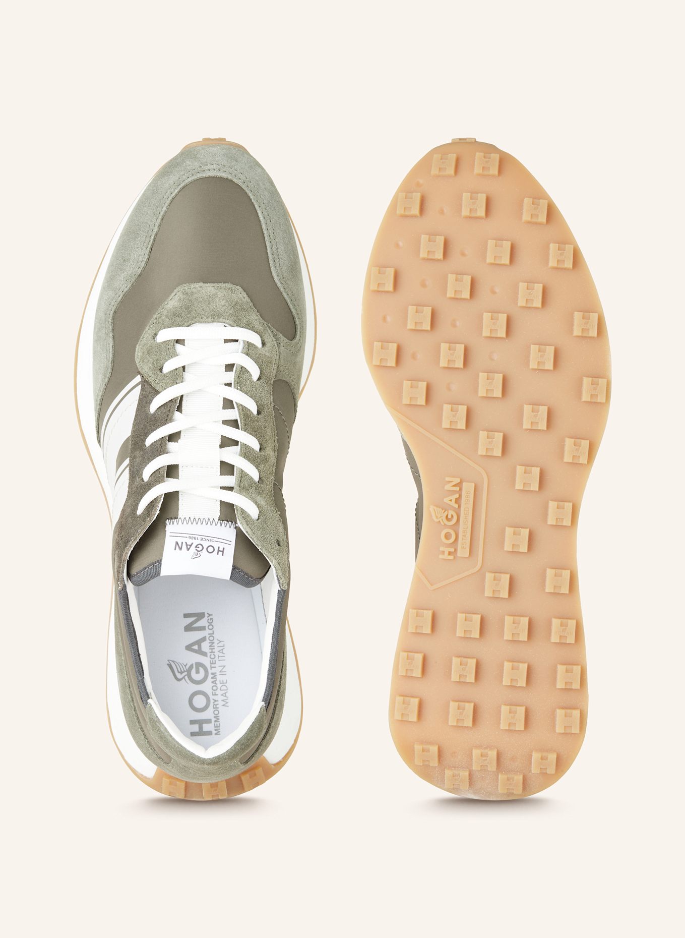HOGAN Sneakers H601: OLIVE / WHITE