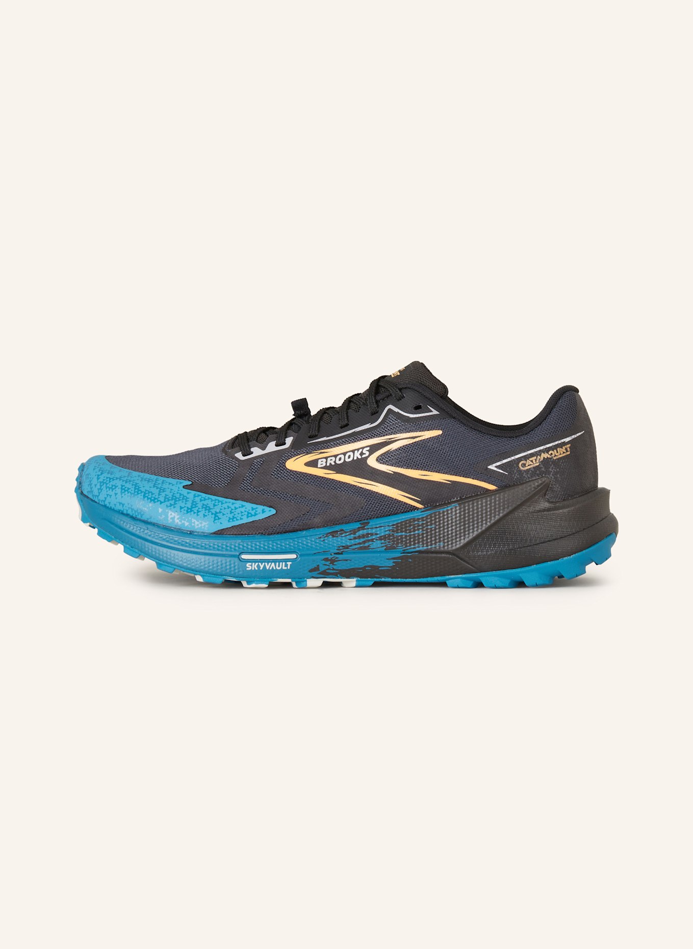 BROOKS Trail running shoes CATAMOUNT 3, Color: BLACK/ TURQUOISE/ ORANGE (Image 4)