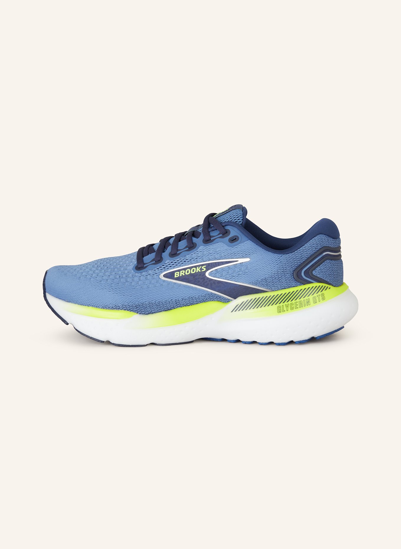 BROOKS Buty do biegania GLYCERIN GTS 21, Kolor: NIEBIESKI/ GRANATOWY/ JASKRAWY ŻÓŁTY (Obrazek 4)