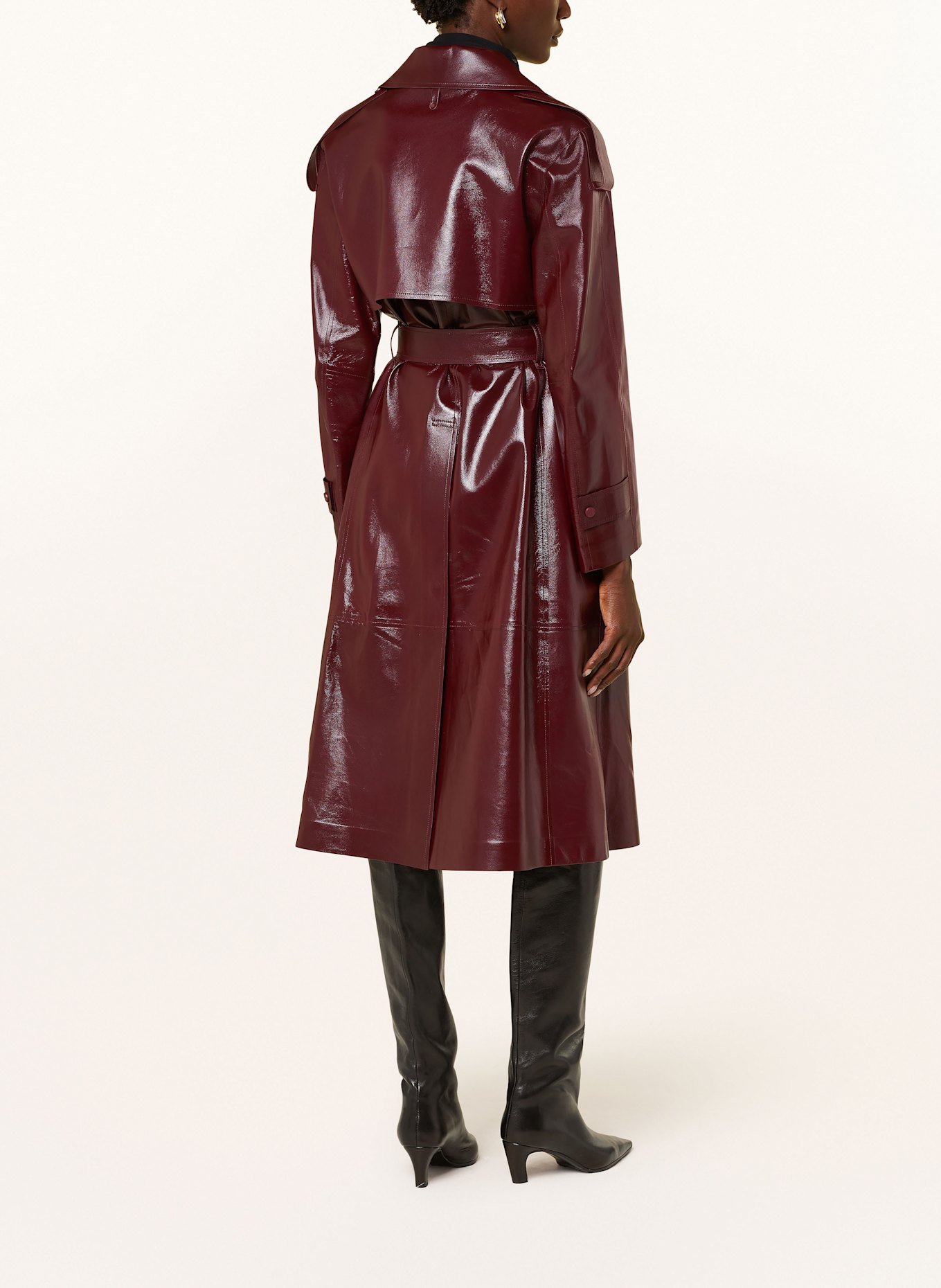 Mackage Leather coat CARMELA in dark red