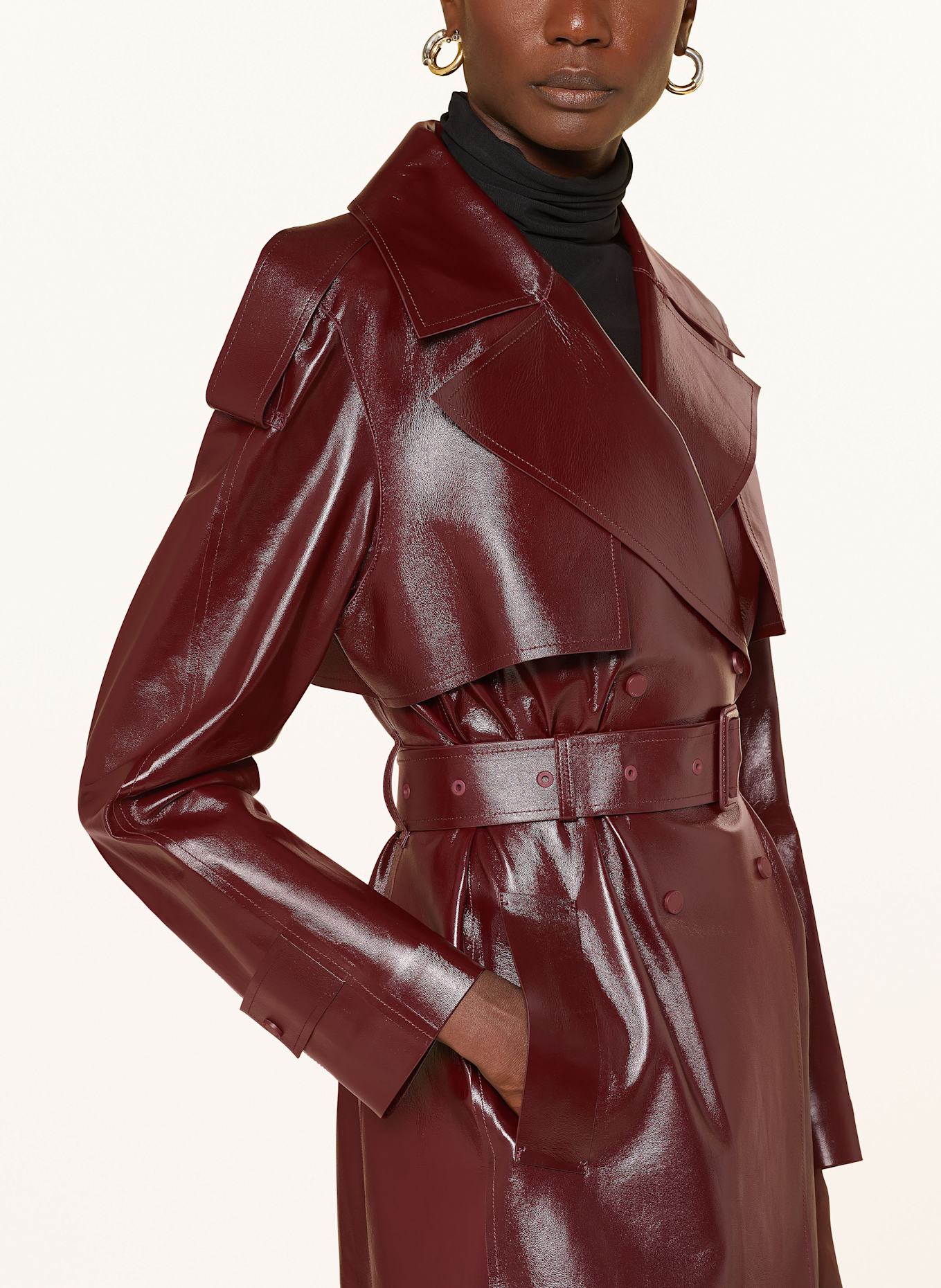 Mackage Leather coat CARMELA in dark red