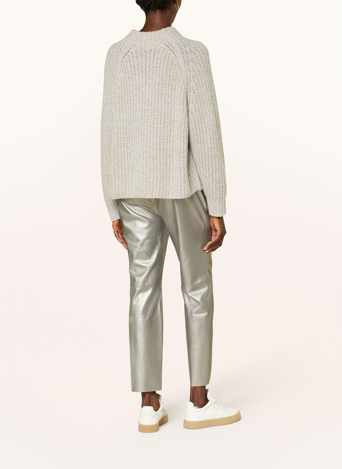 Juvia Pantalon ROSA aspect cuir: ARGENT / TAUPE