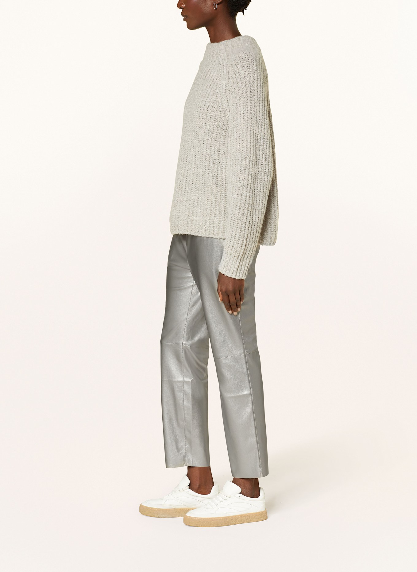 Juvia Pantalon ROSA aspect cuir: ARGENT / TAUPE