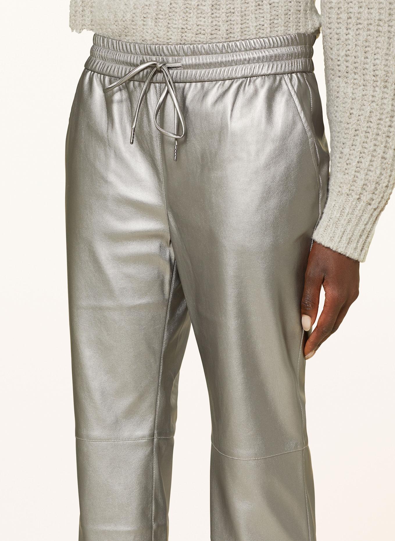 Juvia Pantalon ROSA aspect cuir: ARGENT / TAUPE