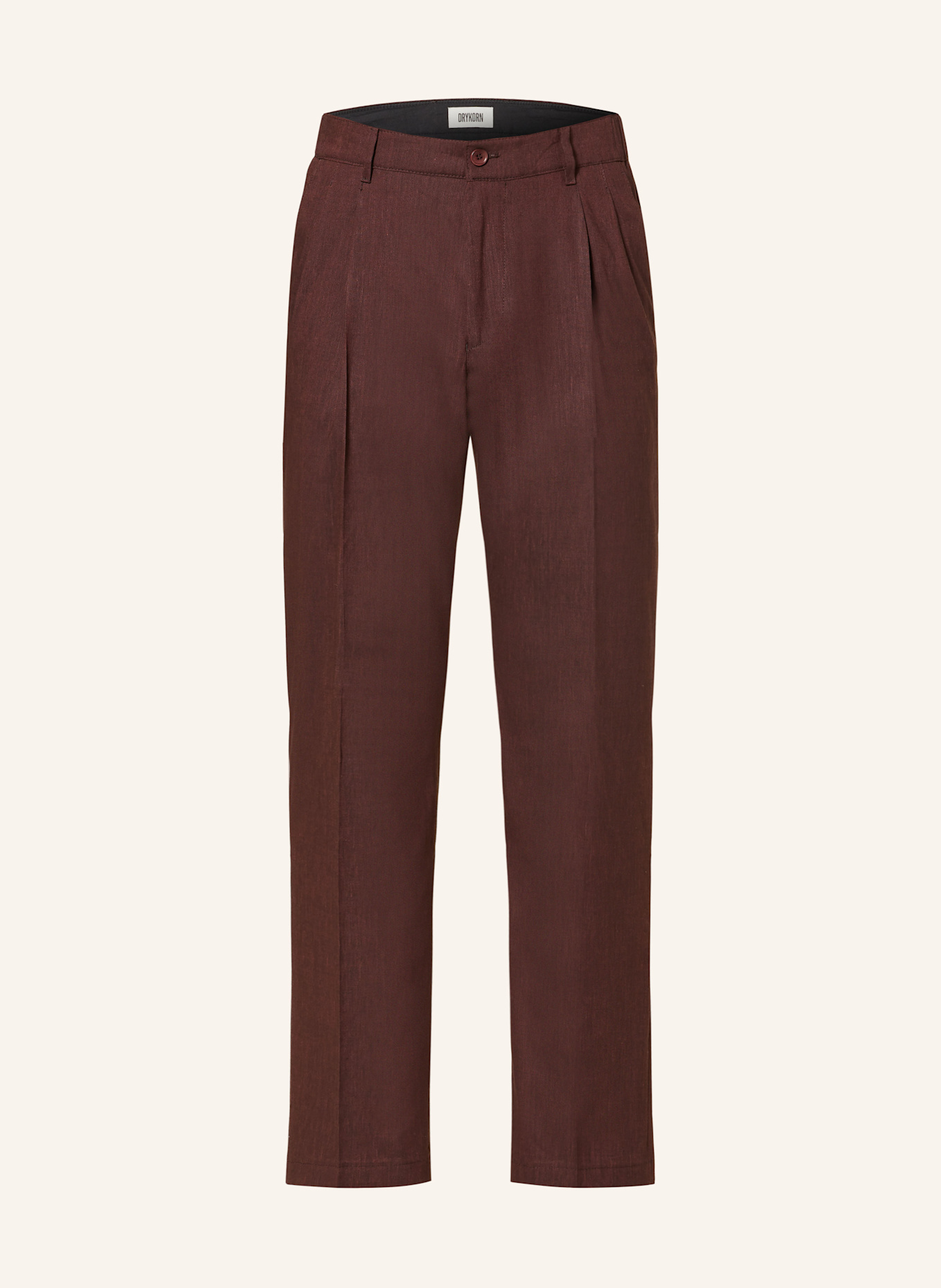 DRYKORN Trousers LEEK with linen regular fit, Color: DARK RED (Image 1)