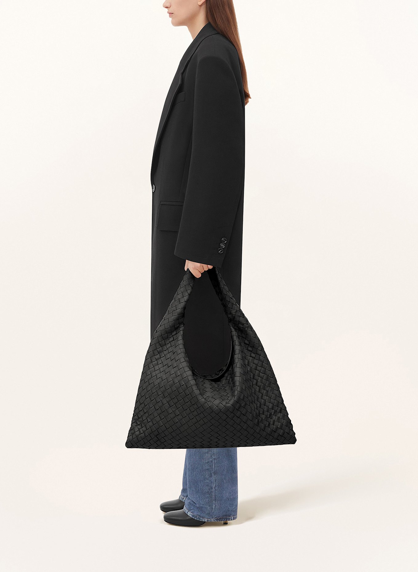 BOTTEGA VENETA Schultertasche HOP LARGE: BLACK