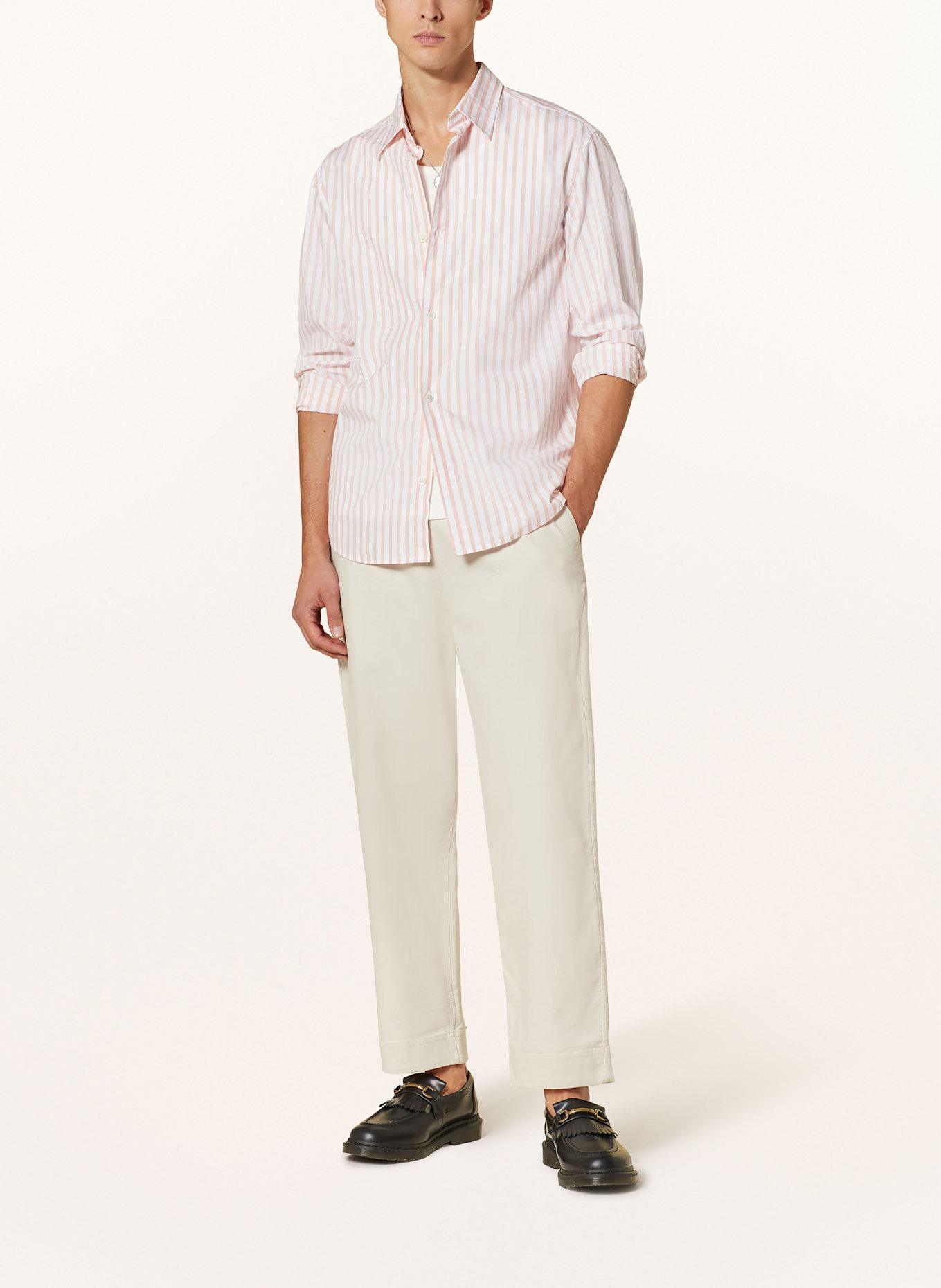 NN.07 Shirt FREDDY regular fit: WHITE / SALMON