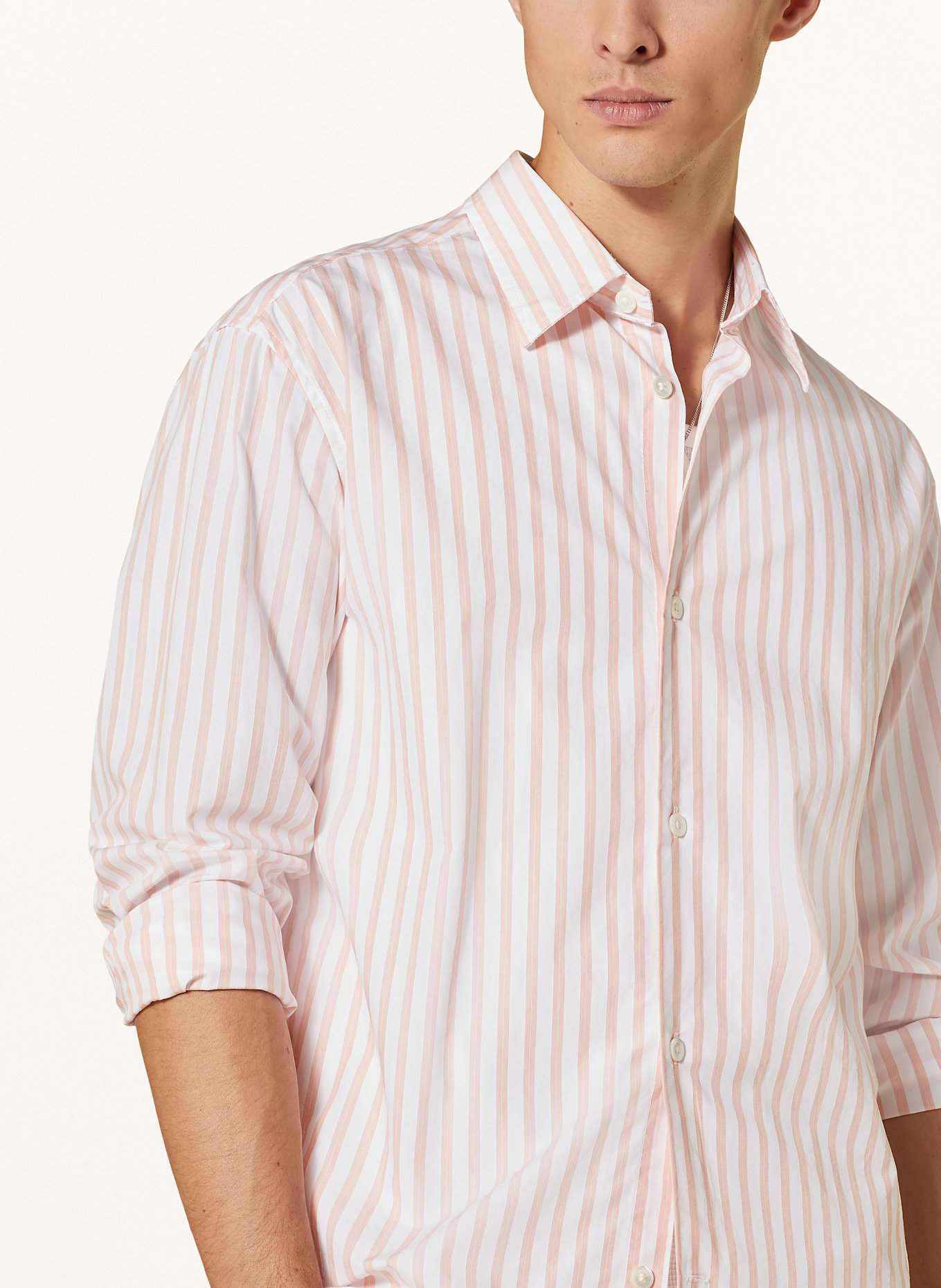 NN.07 Shirt FREDDY regular fit: WHITE / SALMON