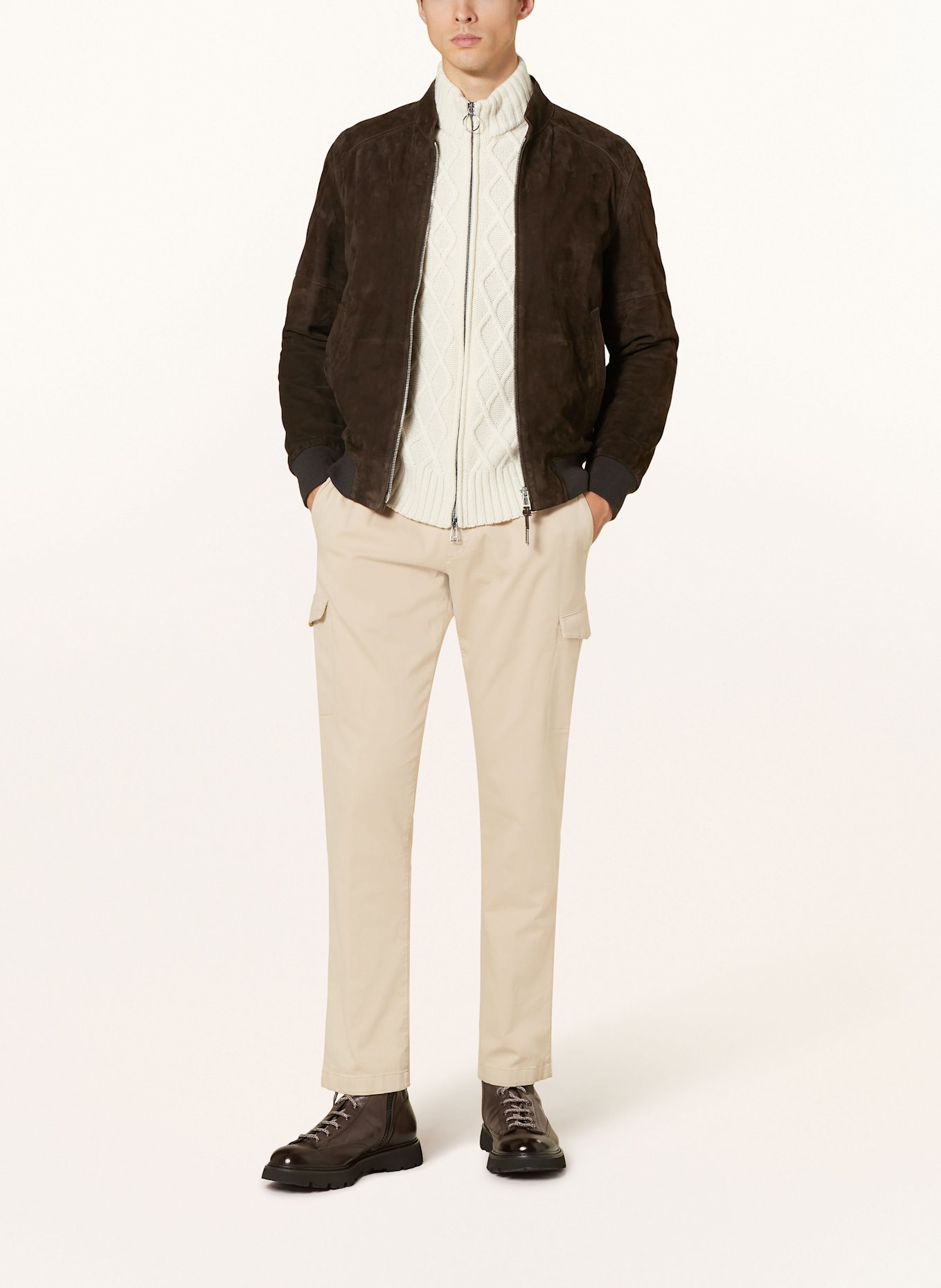 windsor. Lederjacke BORELLO: DUNKELBRAUN