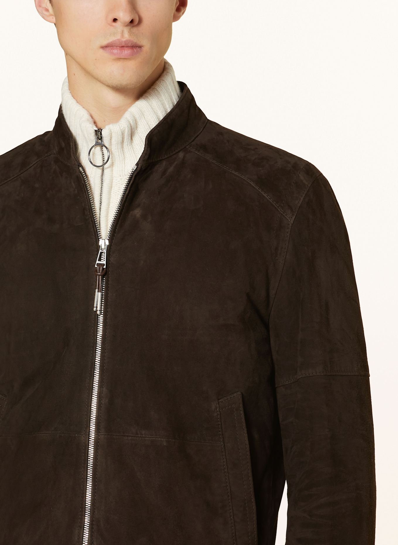 windsor. Lederjacke BORELLO: DUNKELBRAUN