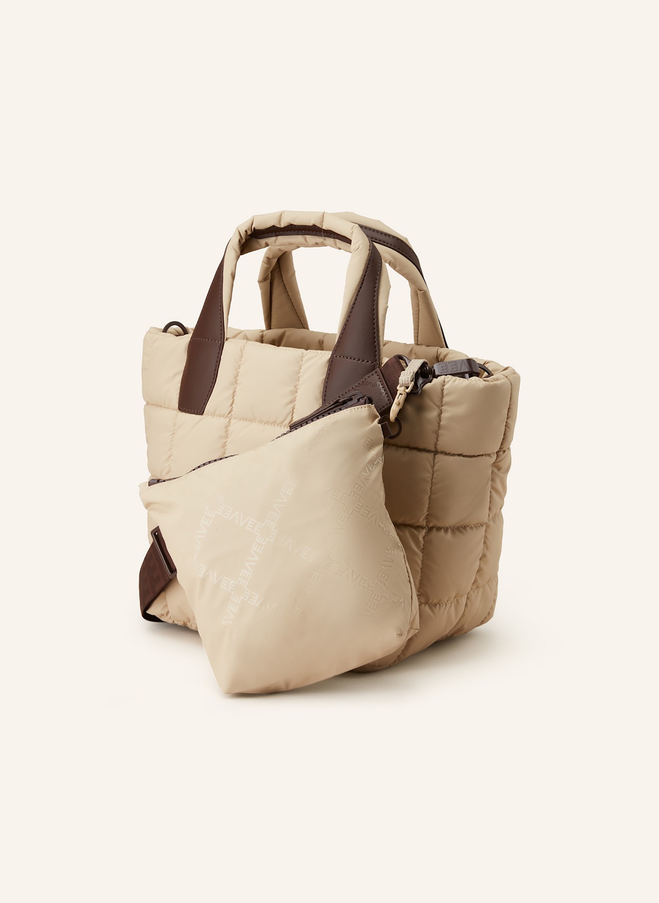 Vee Collective Torba shopper PORTER TOTE SMALL z saszetką: JASNOBRĄZOWY