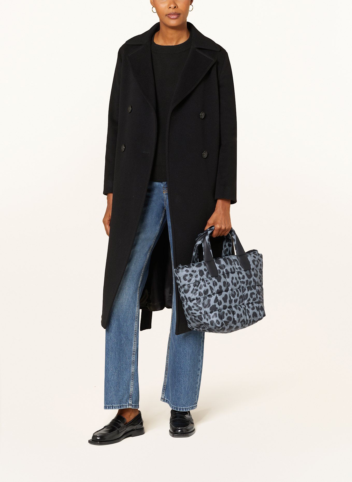 Vee Collective Shopper PORTER TOTE SMALL mit Pouch: SCHWARZ / GRAU / HELLGRAU