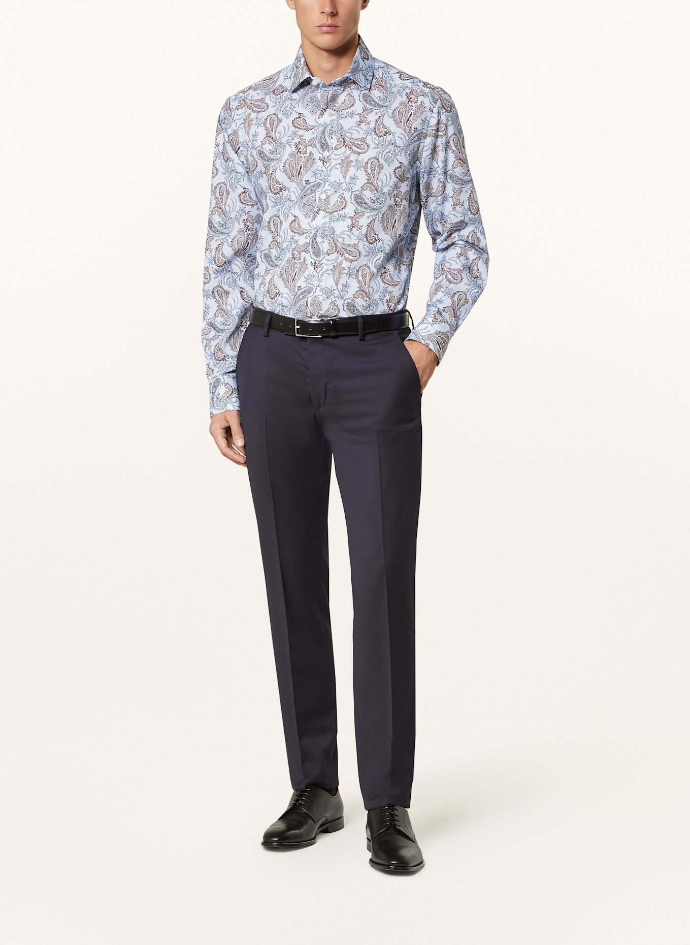 OLYMP Hemd Luxor modern fit: HELLBLAU / DUNKELBLAU / DUNKELBRAUN