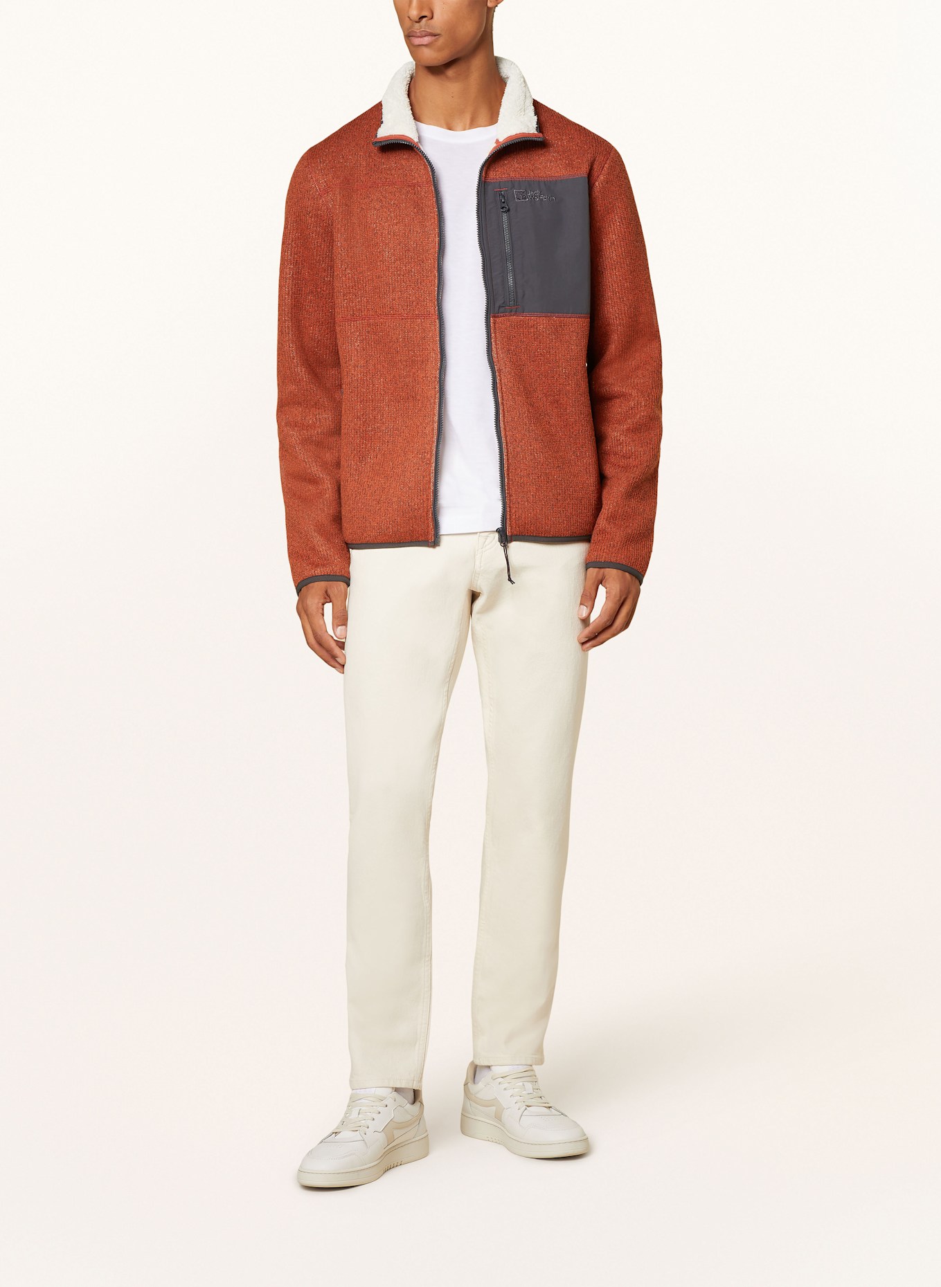 Jack Wolfskin Fleecejacke KAMINFEUER: DUNKELORANGE/ DUNKELGRAU