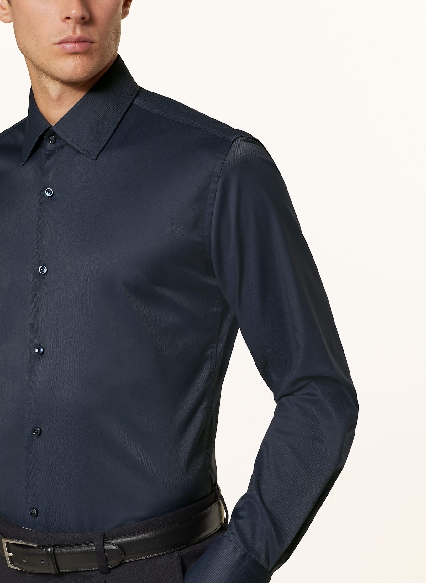 BOSS Overhemd HANK Slim Fit: DONKERBLAUW