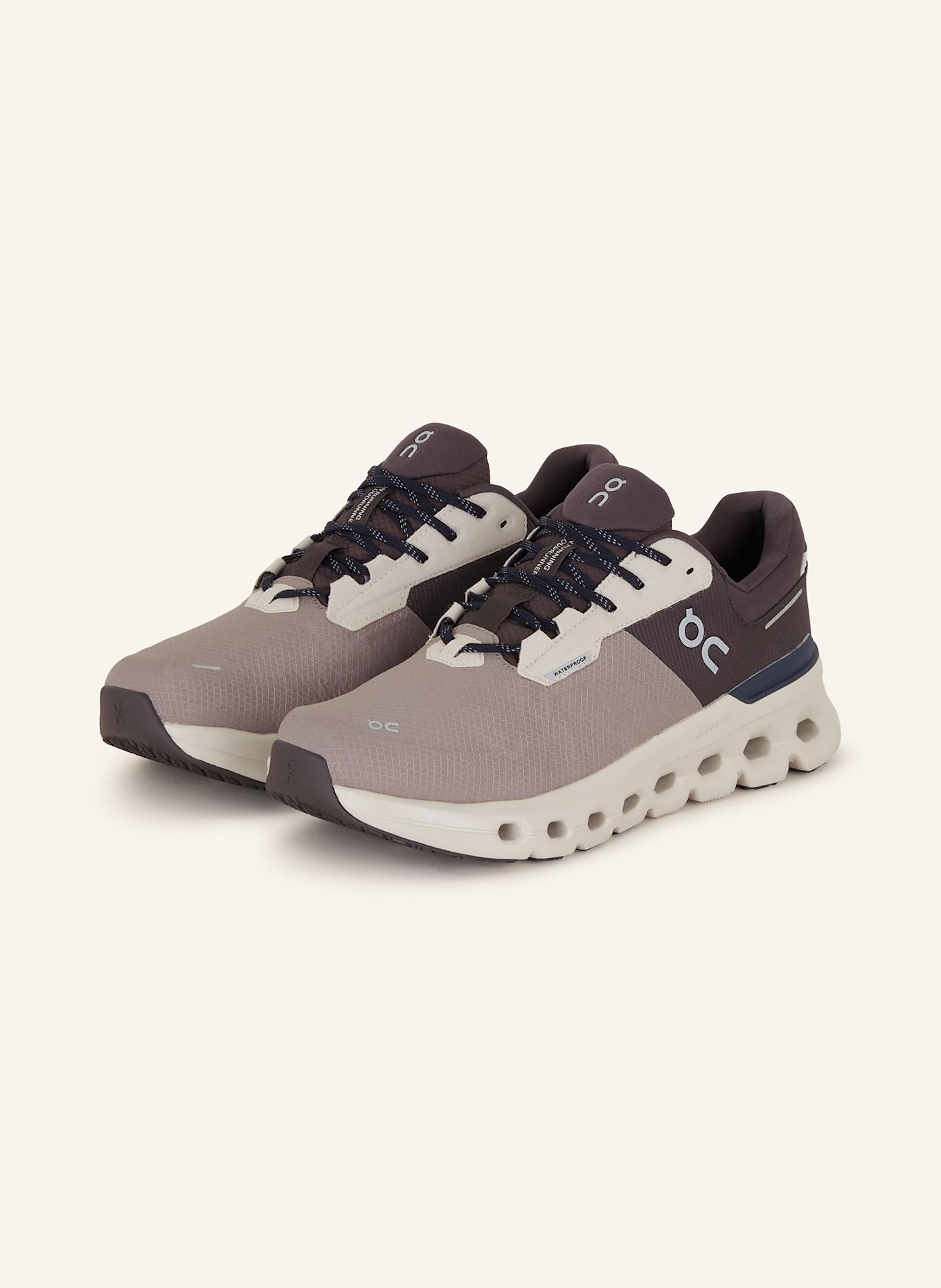 On Running shoes CLOUDRUNNER 2 WATERPROOF, Color: TAUPE/ DARK GRAY/ DARK BLUE (Image 1)