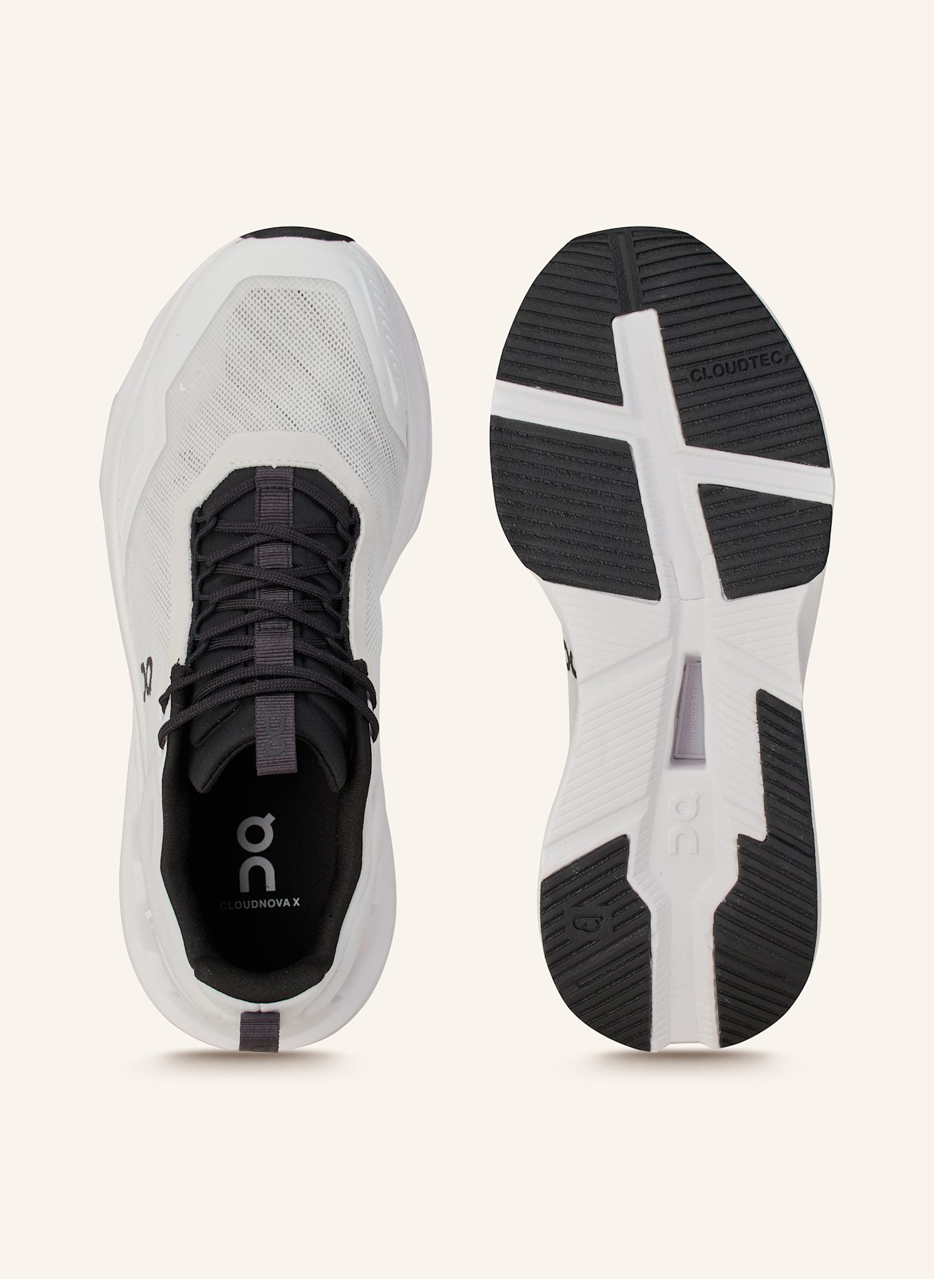 On Fitnessschoenen CLOUDNOVA X: WIT / ZWART