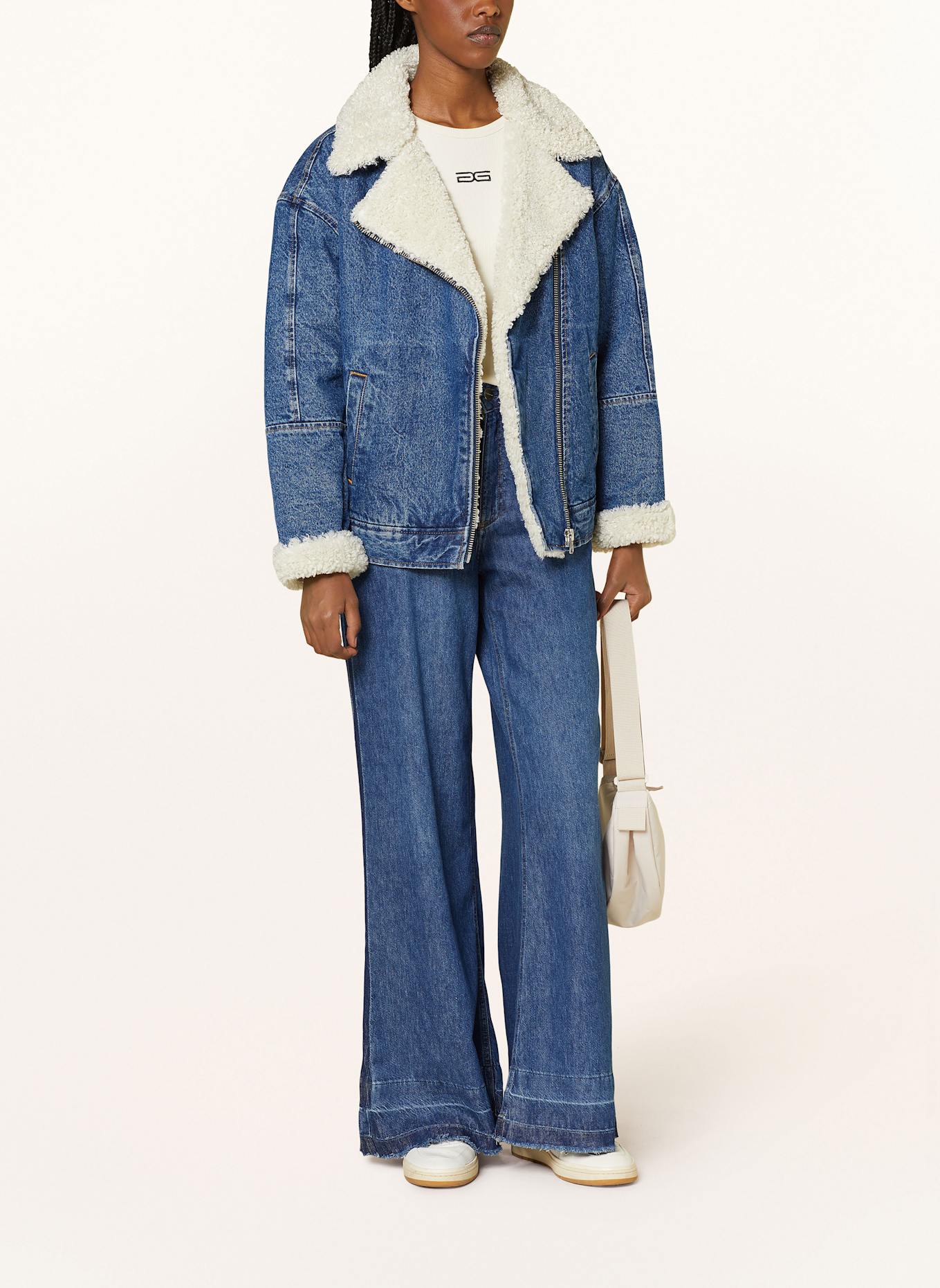 Levi's® Jeansjacke mit Teddyfell: DUNKELBLAU