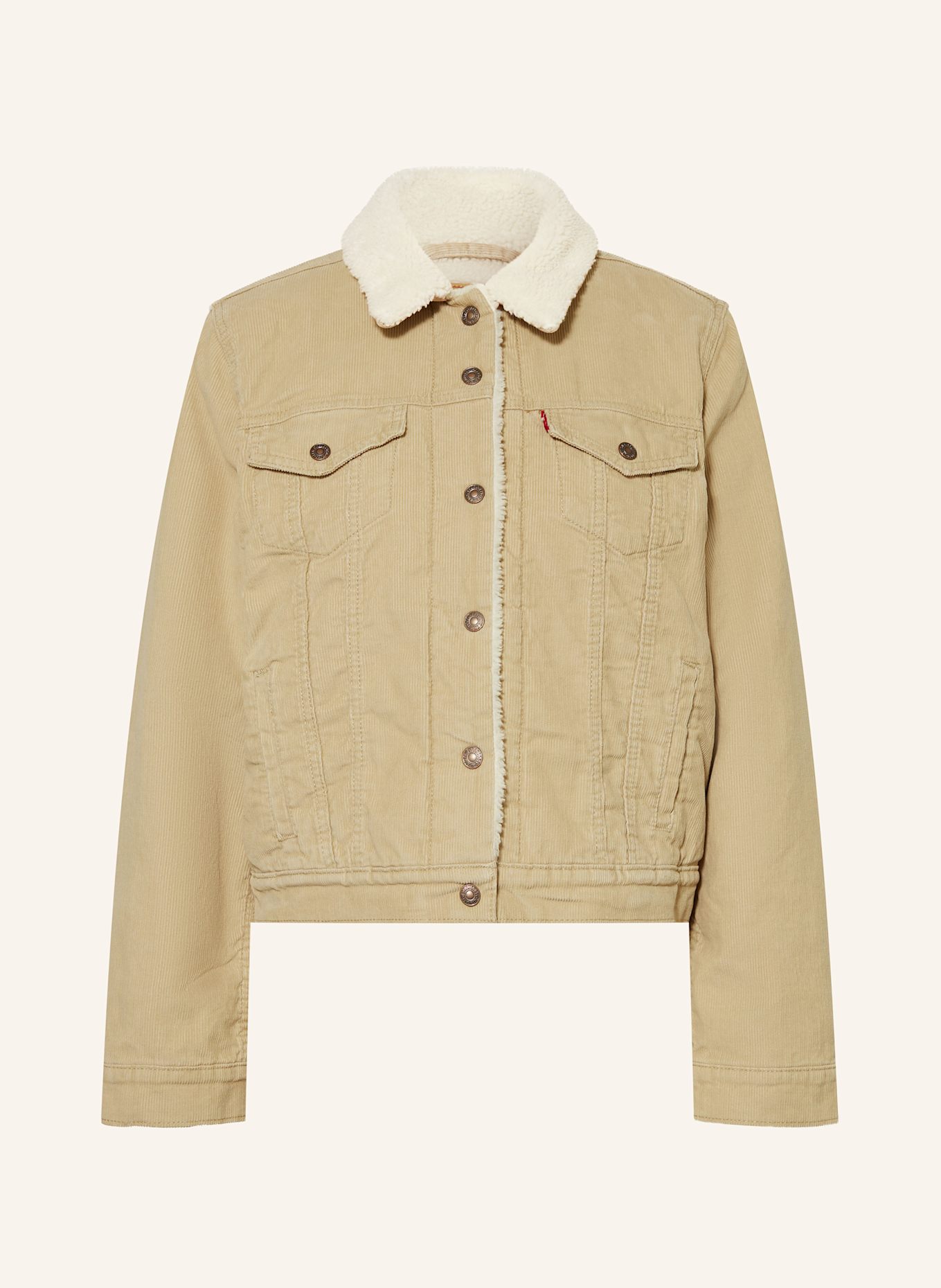 Corduroy and fur jacket sale