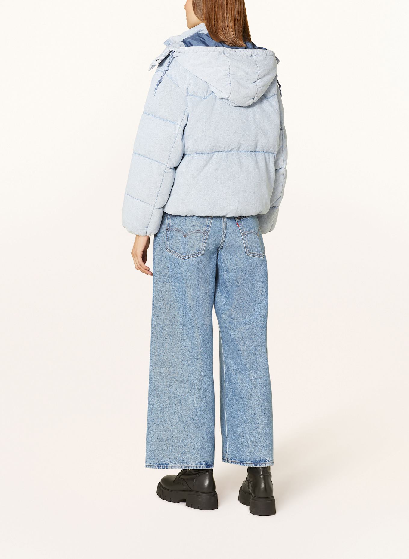 Levi's® Doudoune WESTERN BUBBLE SHORTY avec capuche amovible: BLEU CLAIR