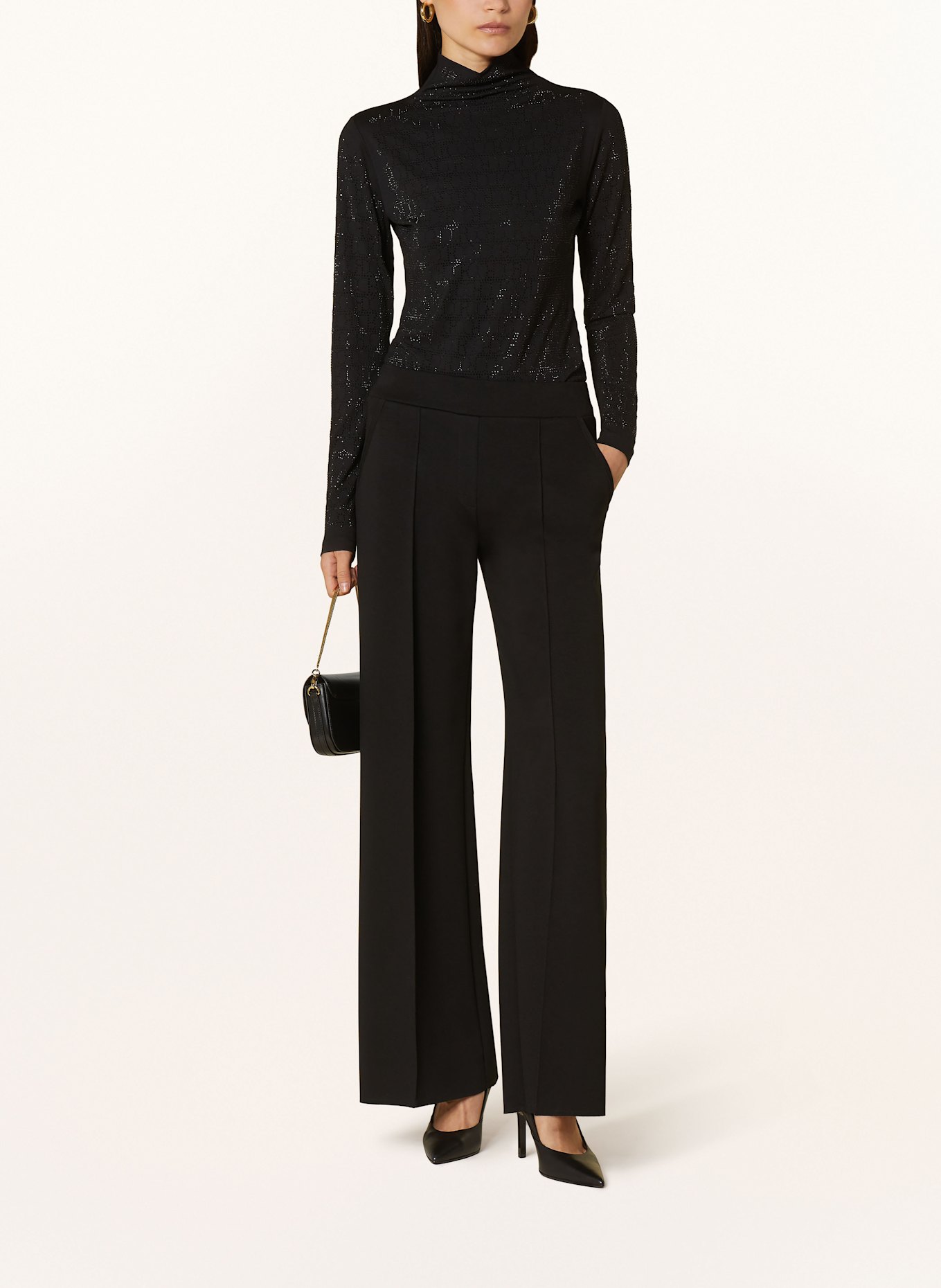 RIANI Wide leg trousers made of jersey: BLACK