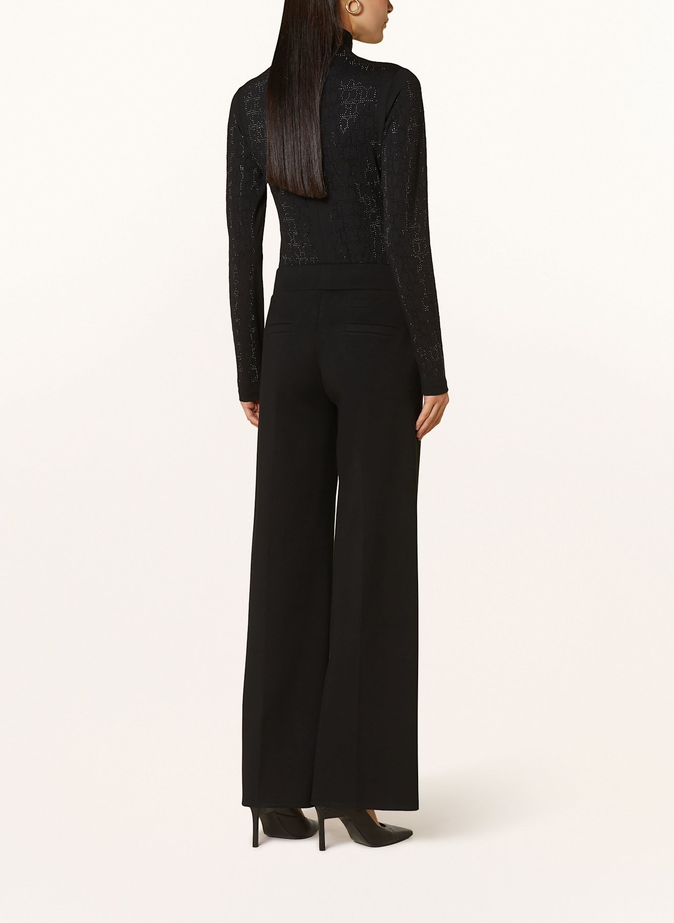RIANI Wide leg trousers made of jersey: BLACK